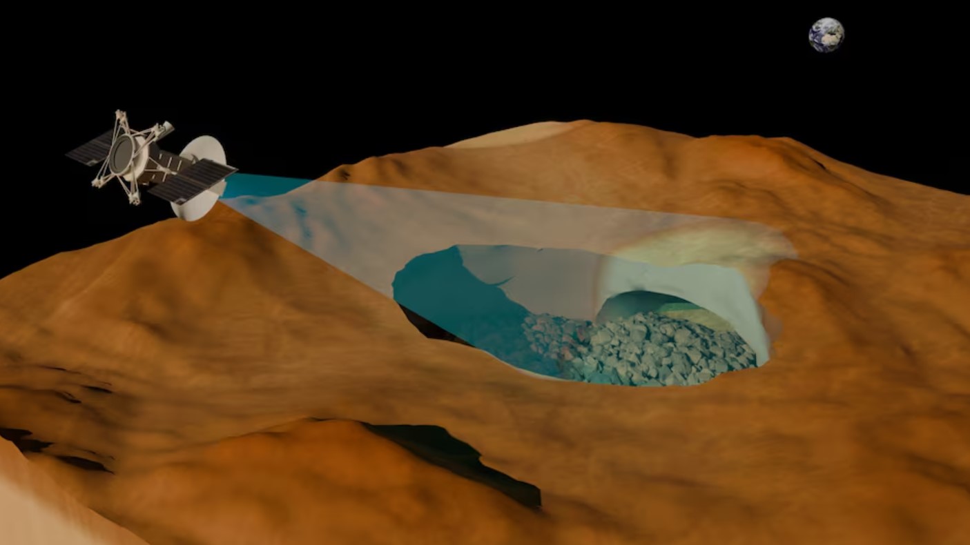 cover Radar data reveals cavernous underground lava tube on Venus