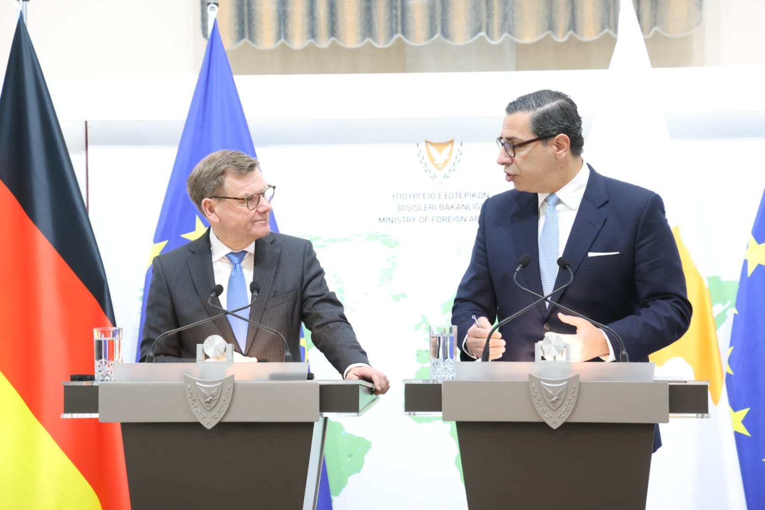 image Kombos and German minister discuss security, energy risks from Middle East conflict