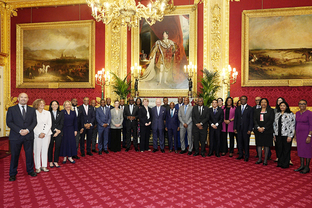cover King Charles photo with Caribbean officials under portrait of slavery-enriched monarch sparks criticism