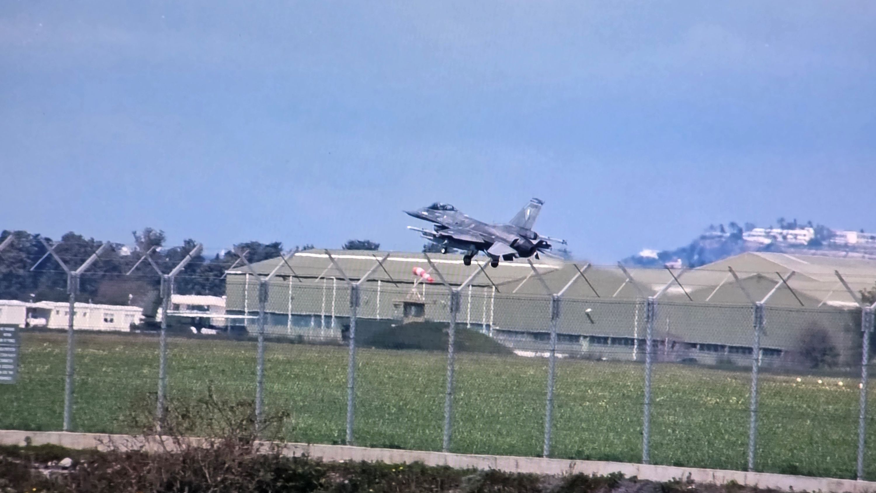 Two Greek F-16s take off from Paphos airbase