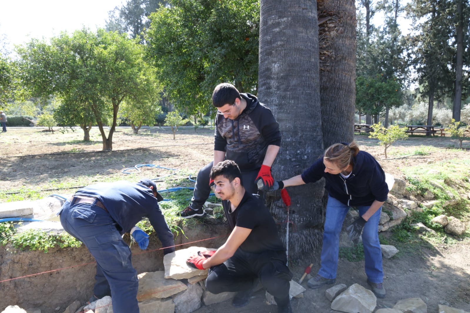cover Students learn traditional dry-stone craft in presidential palace gardens