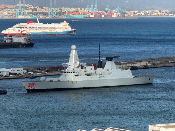 cover HMS Dragon reaches Gibraltar en route to Cyprus