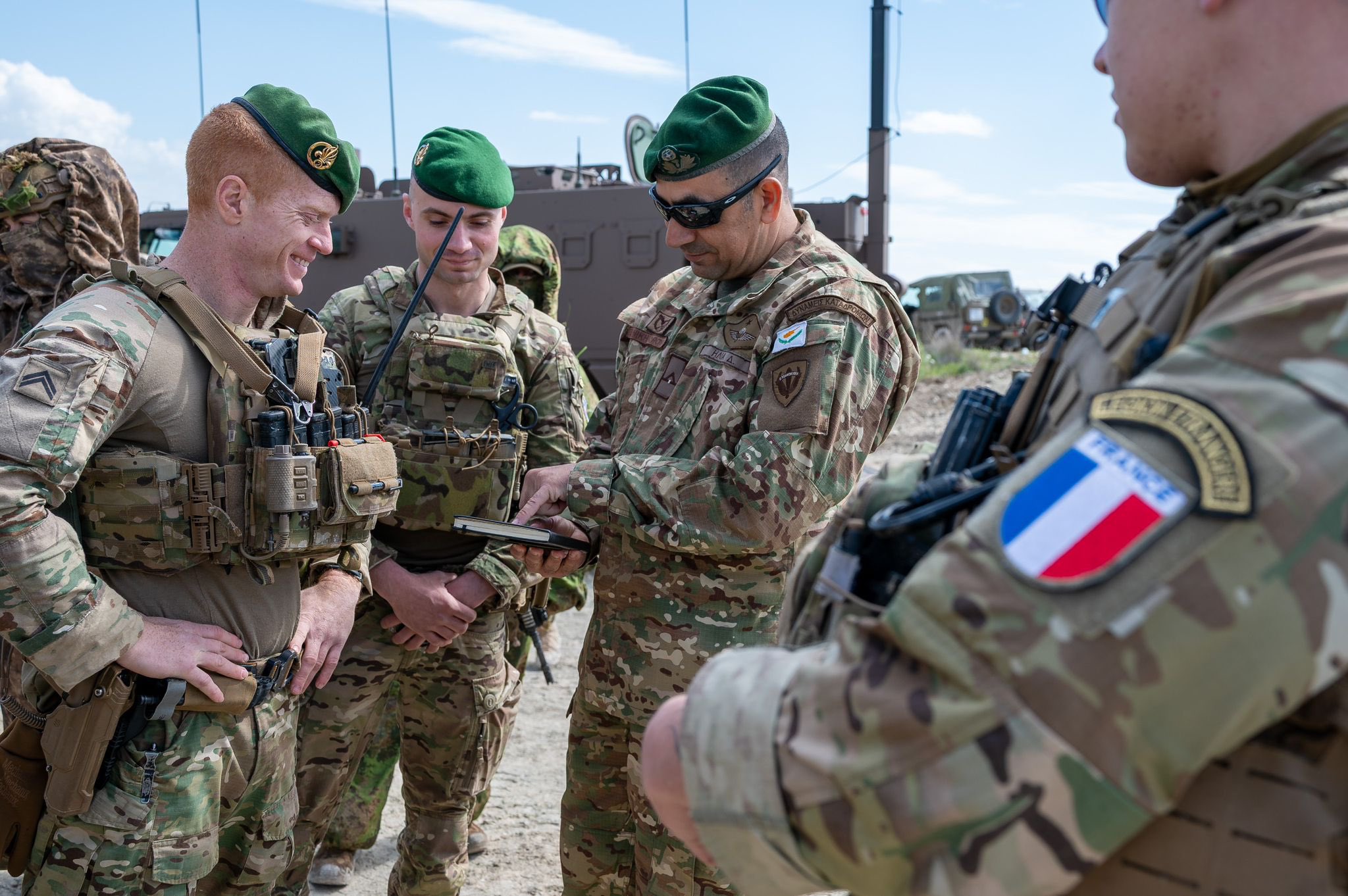 cover French soldiers complete amphibious exercise in Cyprus