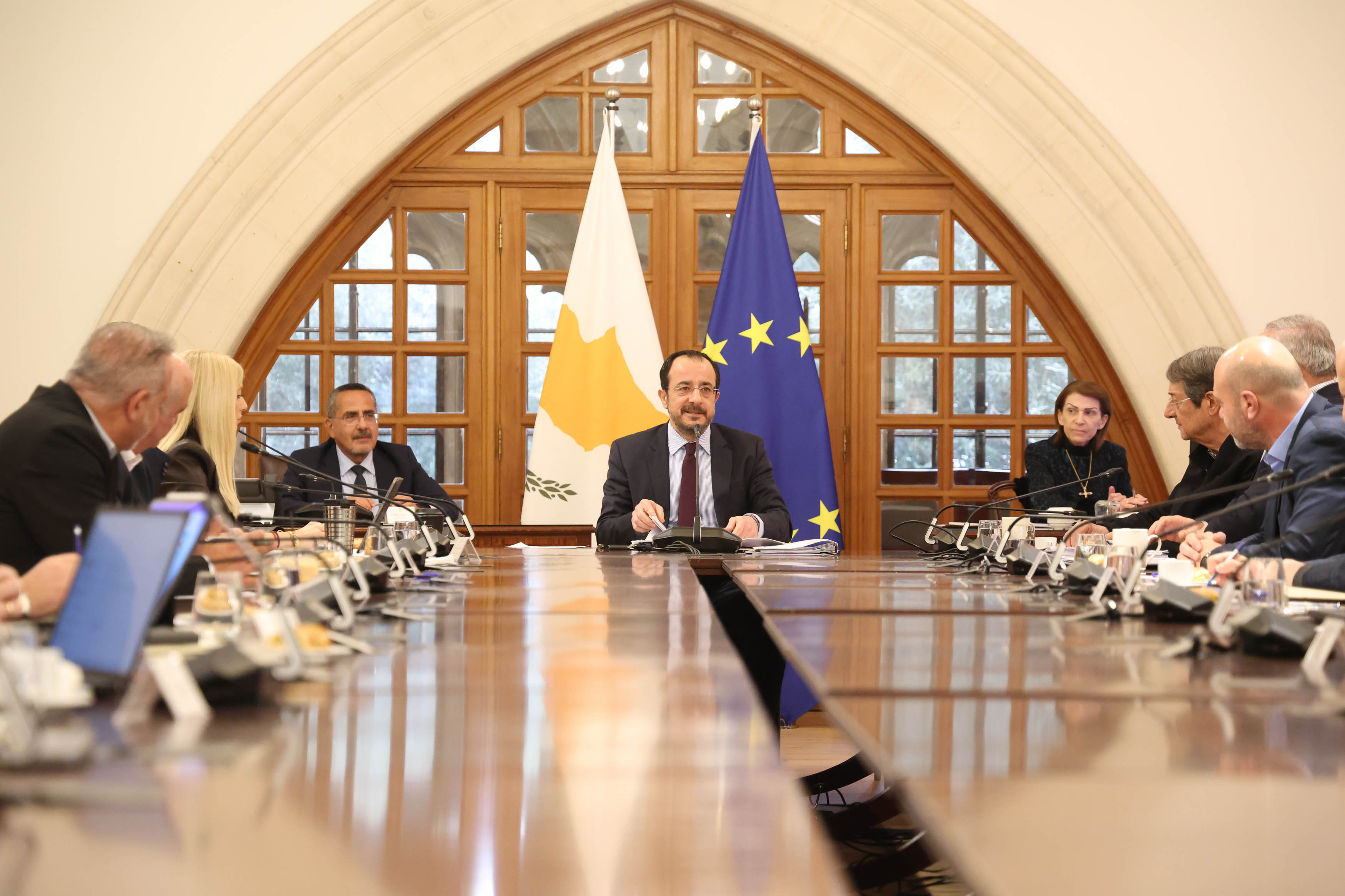 cover Christodoulides briefs national council on Cyprus problem and regional developments