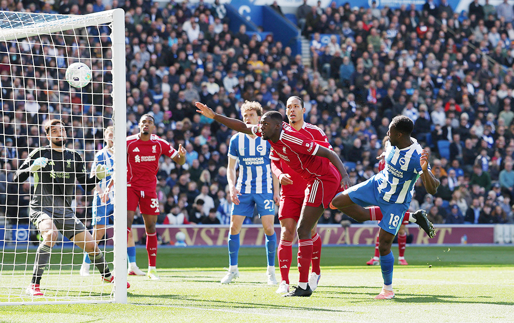 cover Welbeck double steers Brighton to 2-1 victory over Liverpool
