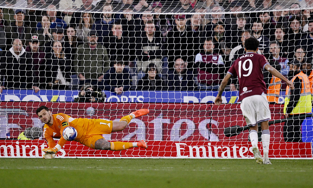 image Perri&#8217;s penalty heroics help Leeds beat West Ham to reach semis