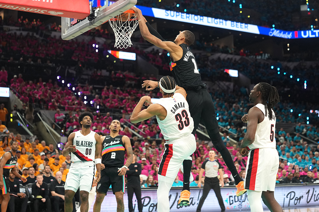 cover Wembanyama makes history as Spurs outlast Blazers in NBA playoffs