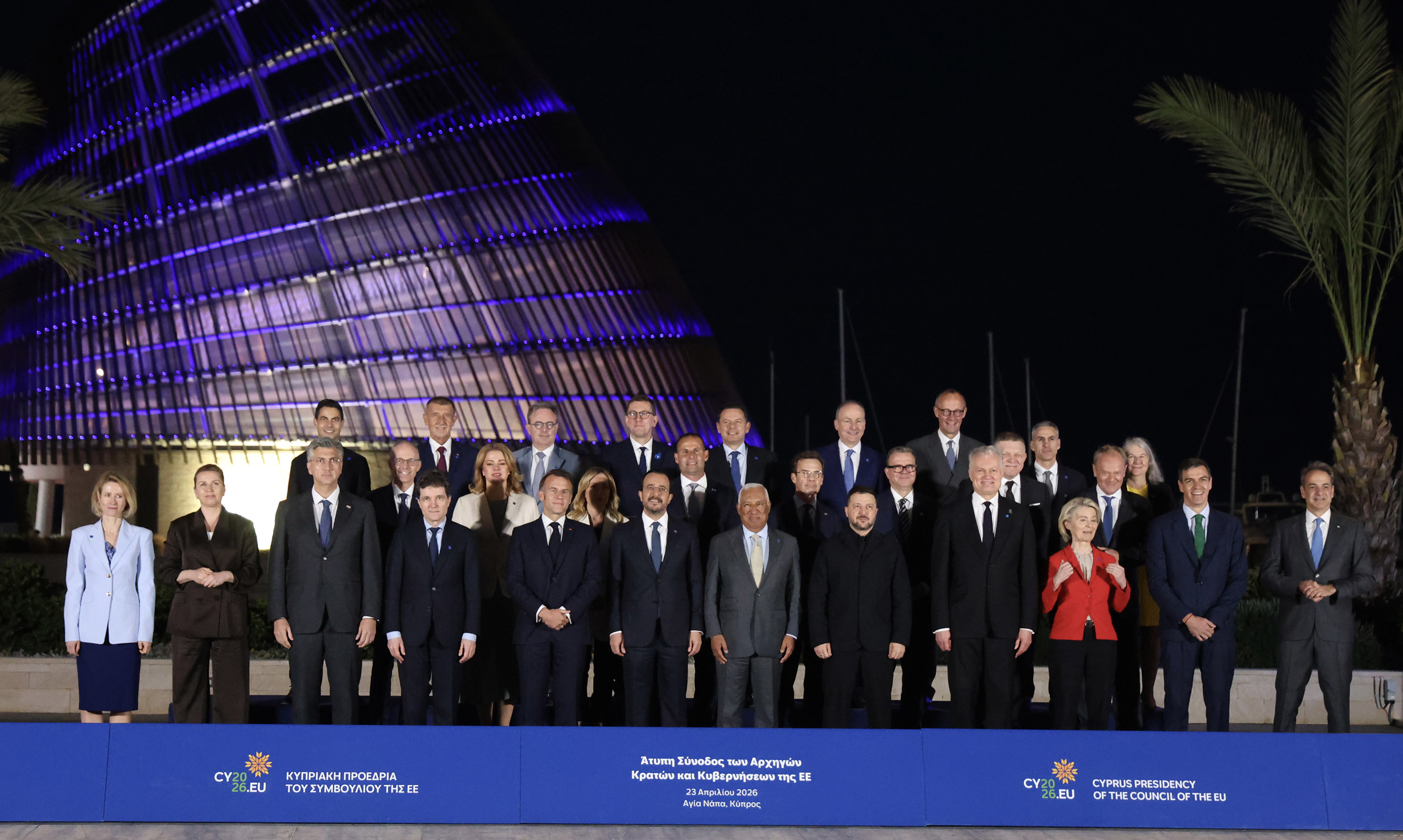 EU Council, Christodoulides, media, reporters