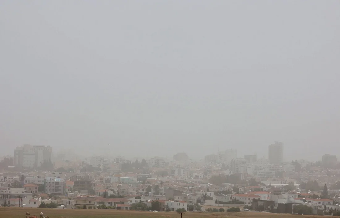 cover Red weather warning as north african dust cloud engulfs Cyprus