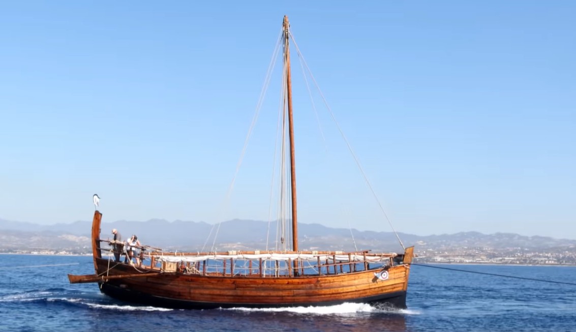 image Historic Kyrenia II vessel towed in symbolic naval operation