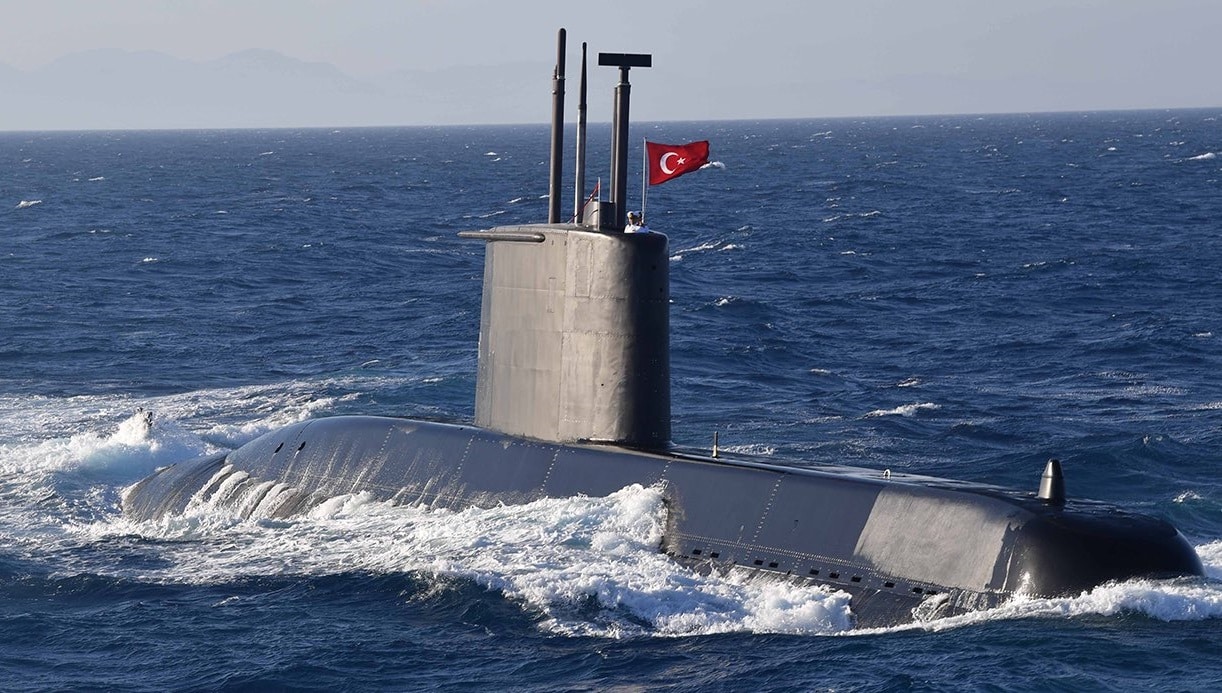 image Turkish warship, submarine in Cyprus this week