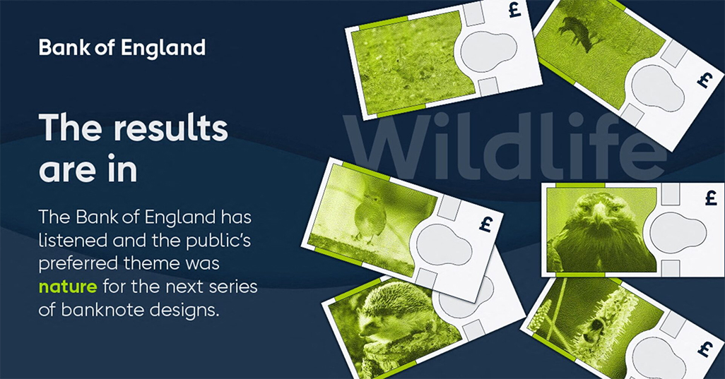 image Wildlife to replace humans on next series of UK banknotes