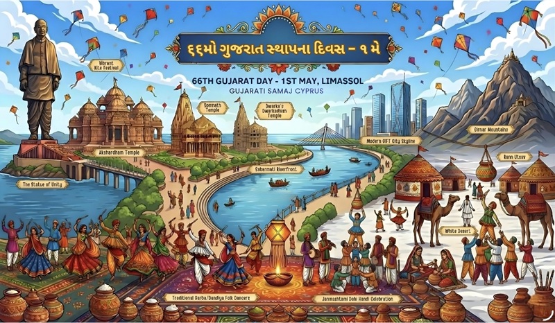 History Made in Limassol: Cyprus Celebrates Its First-Ever Grand Gujarat Statehood Day