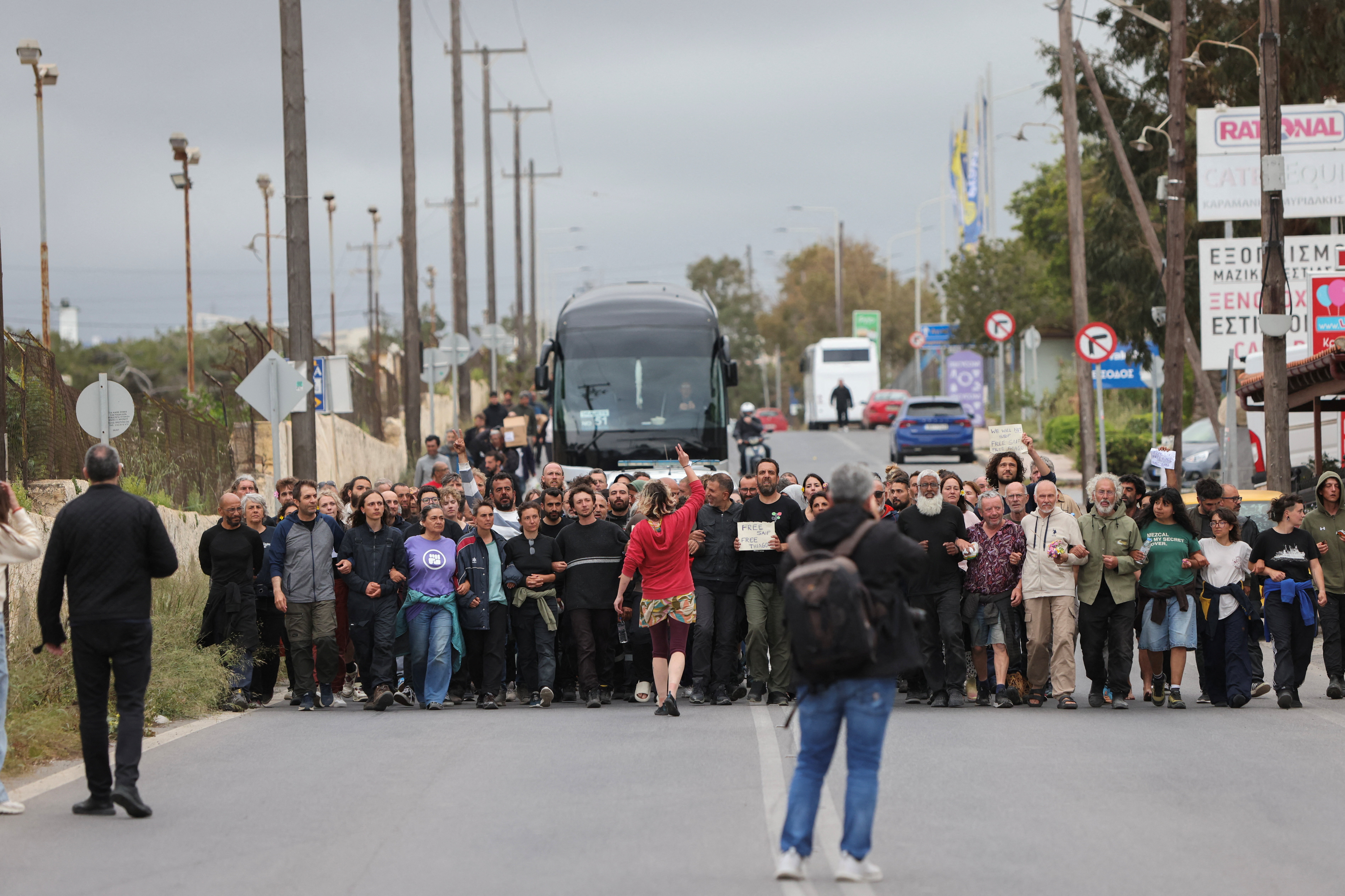 image Gaza aid flotilla activists taken to Crete after Israeli interception