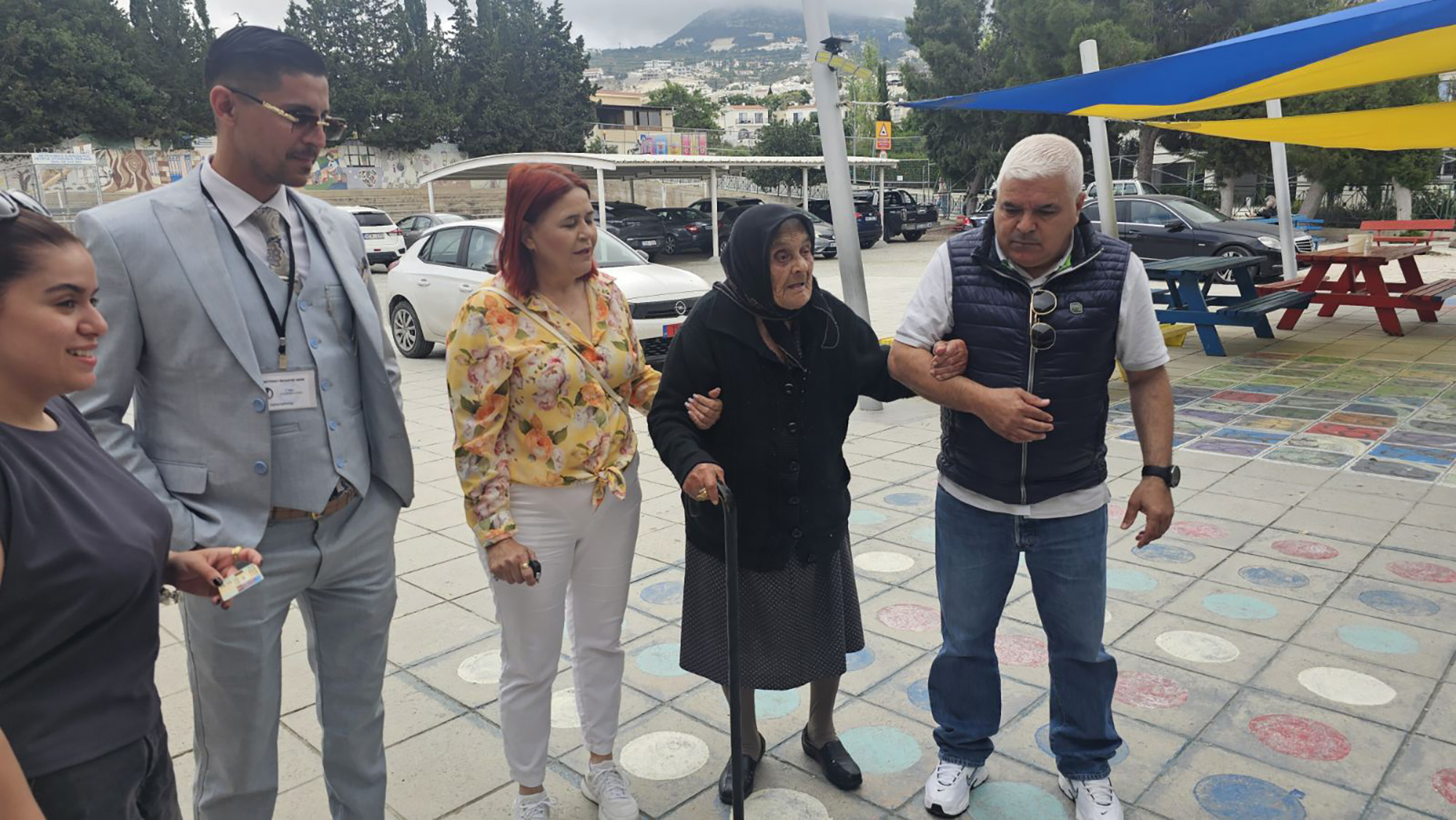cover 105-year-old voter casts her ballot in Paphos