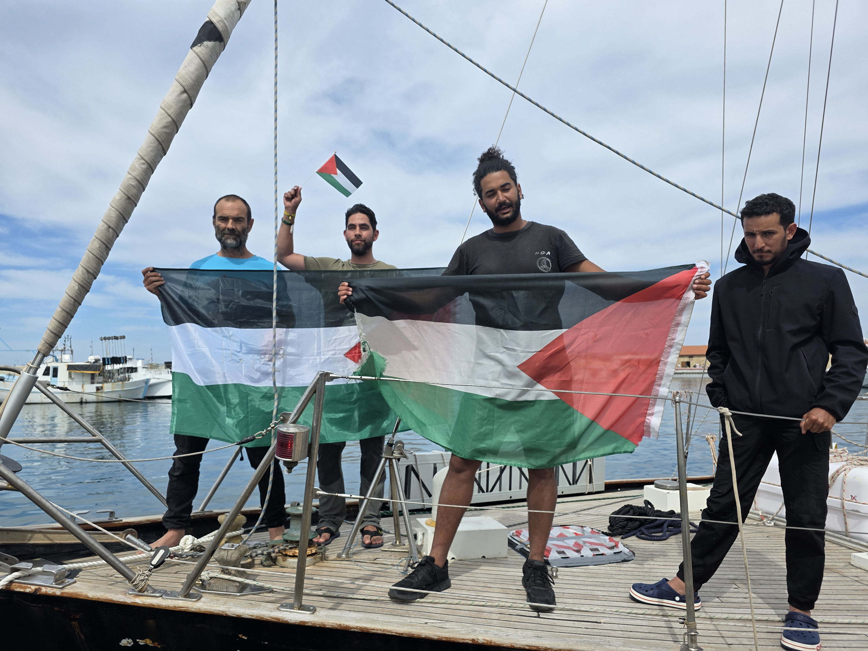 cover Gaza flotilla vessel docks in Paphos after Israeli interceptions at sea