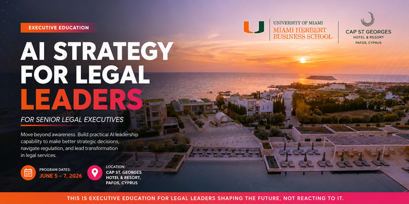 cover University of Miami to run &#8216;AI Strategy for Legal Leaders&#8217; programme at Cap St Georges in June