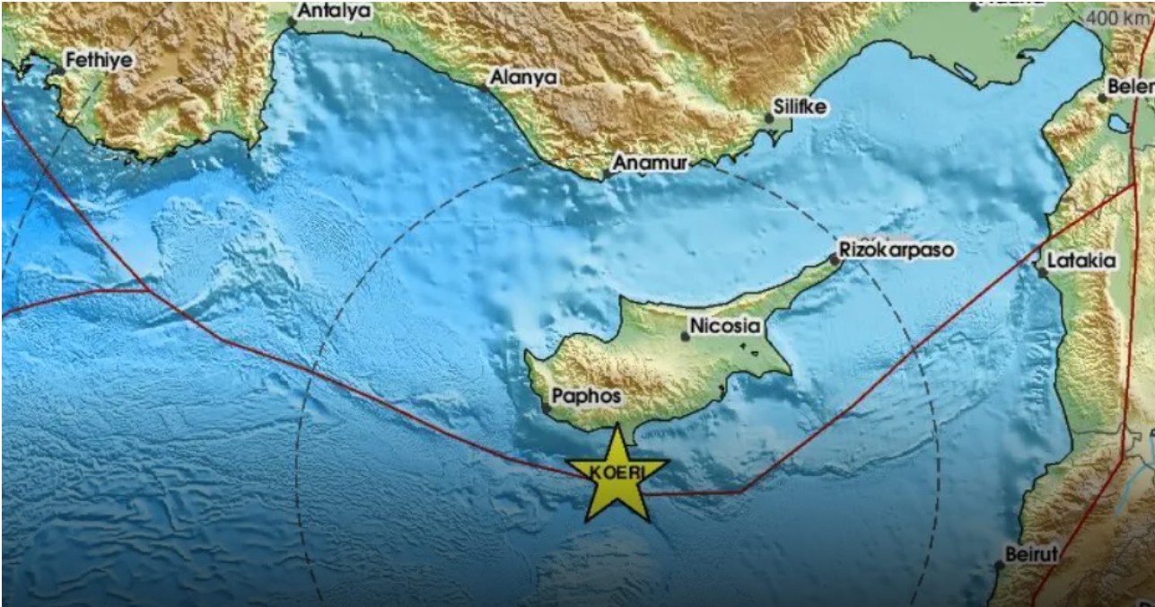 cover 3.2 Richter earthquake recorded off Cyprus