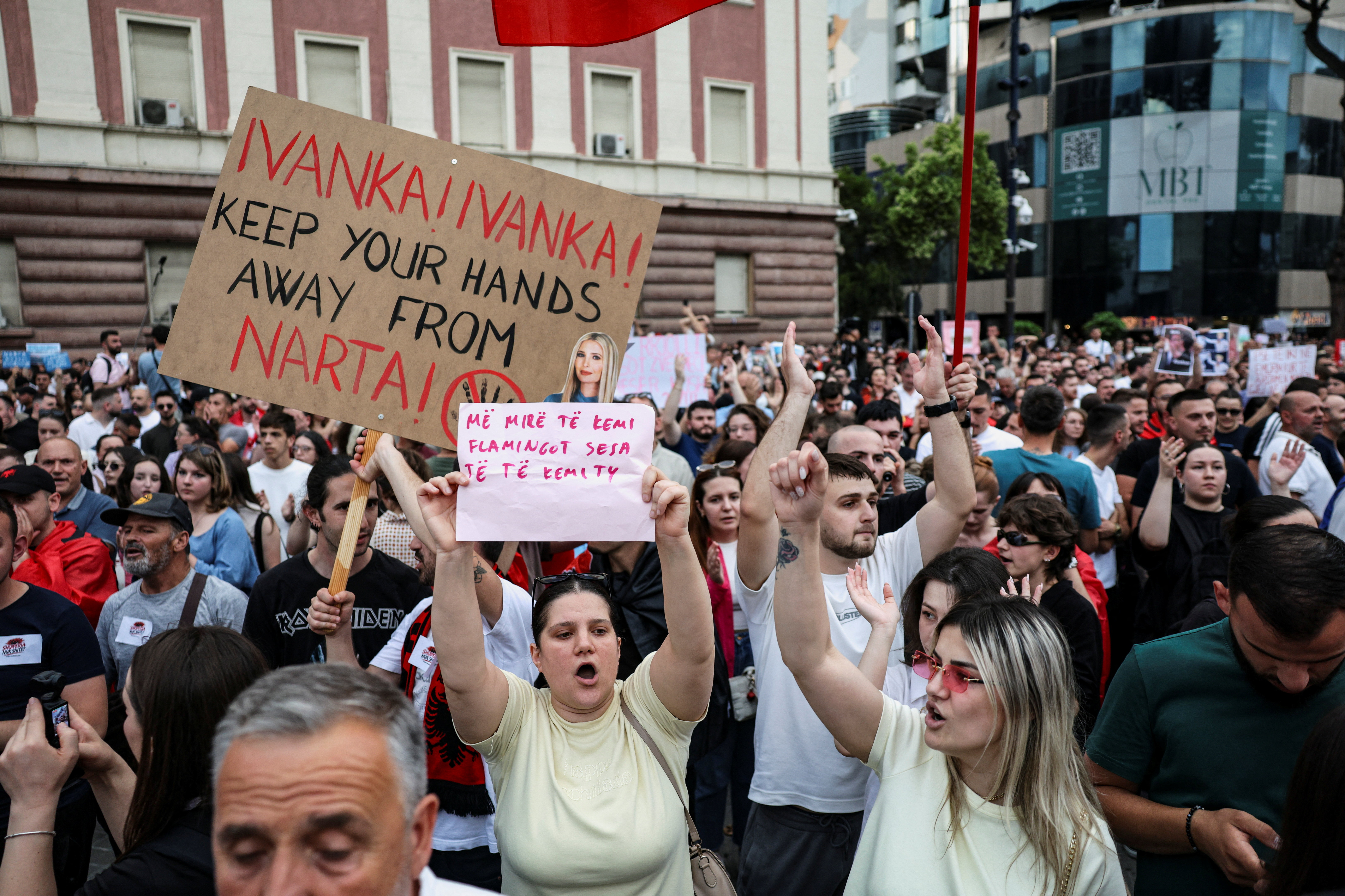image &#8216;Albania is not for sale&#8217;, protesters say over Kushner-linked luxury resort near a protected wetland