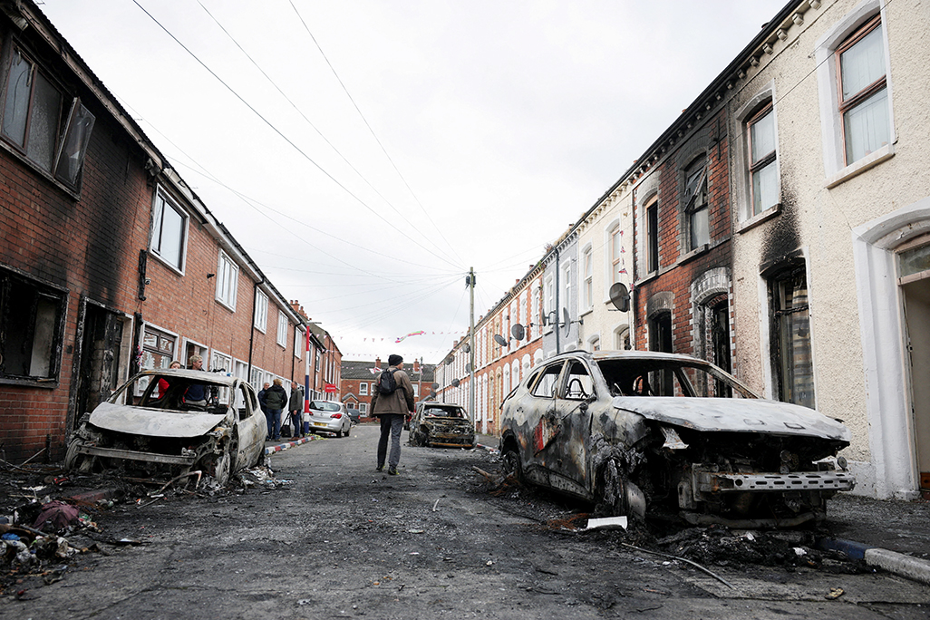 image Knife attack victim&#8217;s family calls for calm after anti-immigrant violence in Belfast