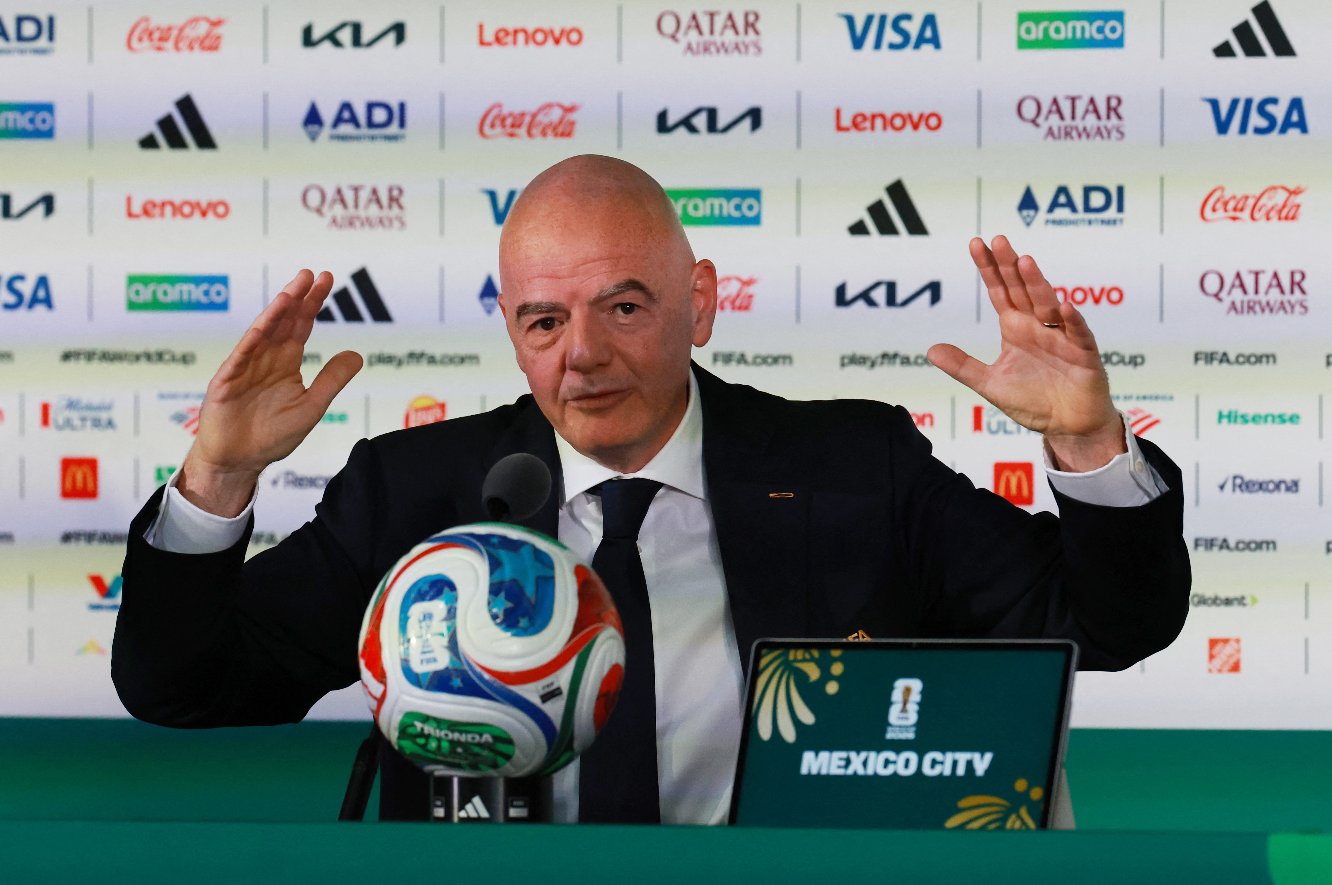 cover FIFA boss admits he can do little over potential visa issues for players and officials entering the US