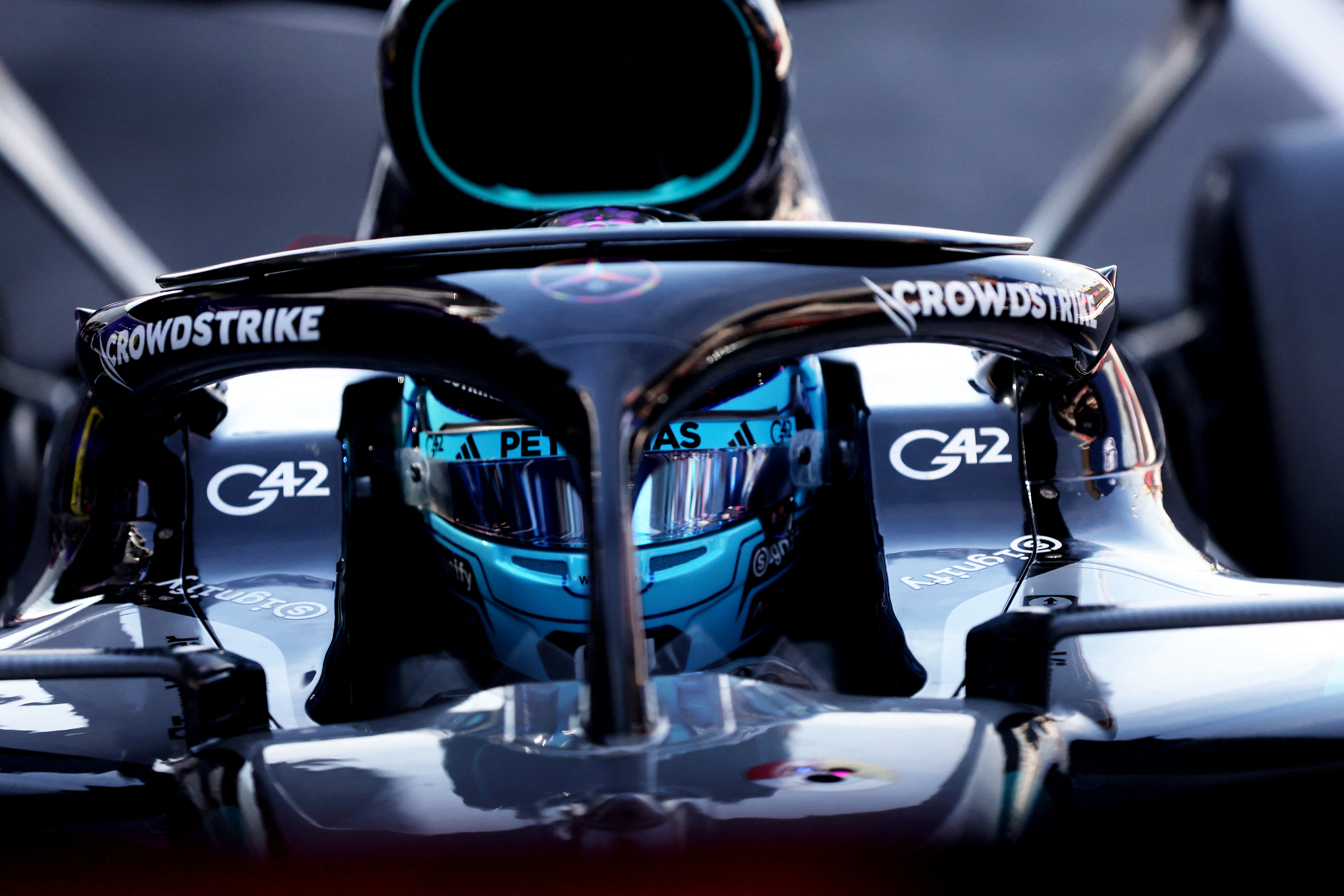image Russell takes Barcelona pole ahead of Hamilton, Leclerc crashes