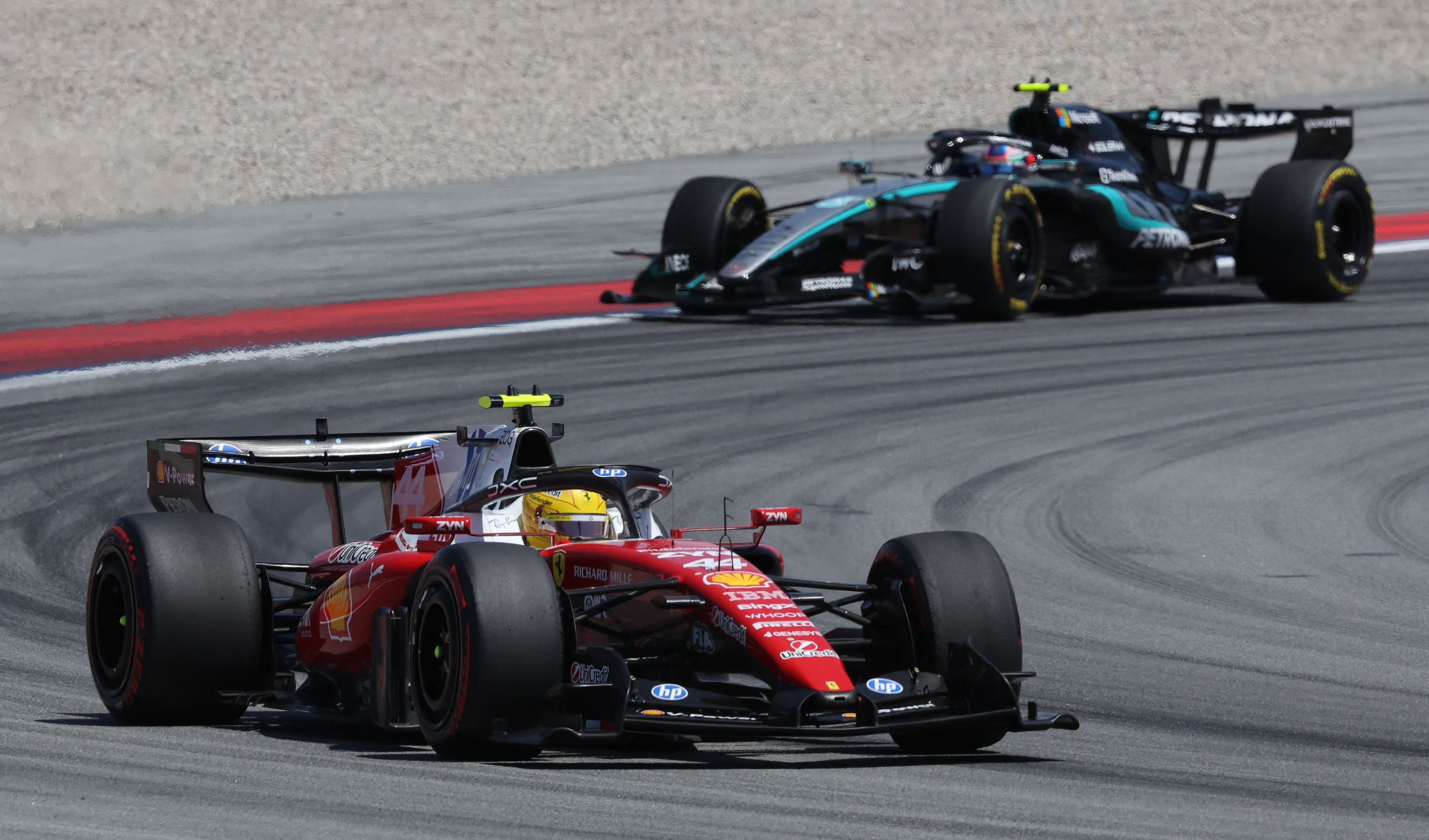 image Hamilton secures first Ferrari grand prix victory in Barcelona