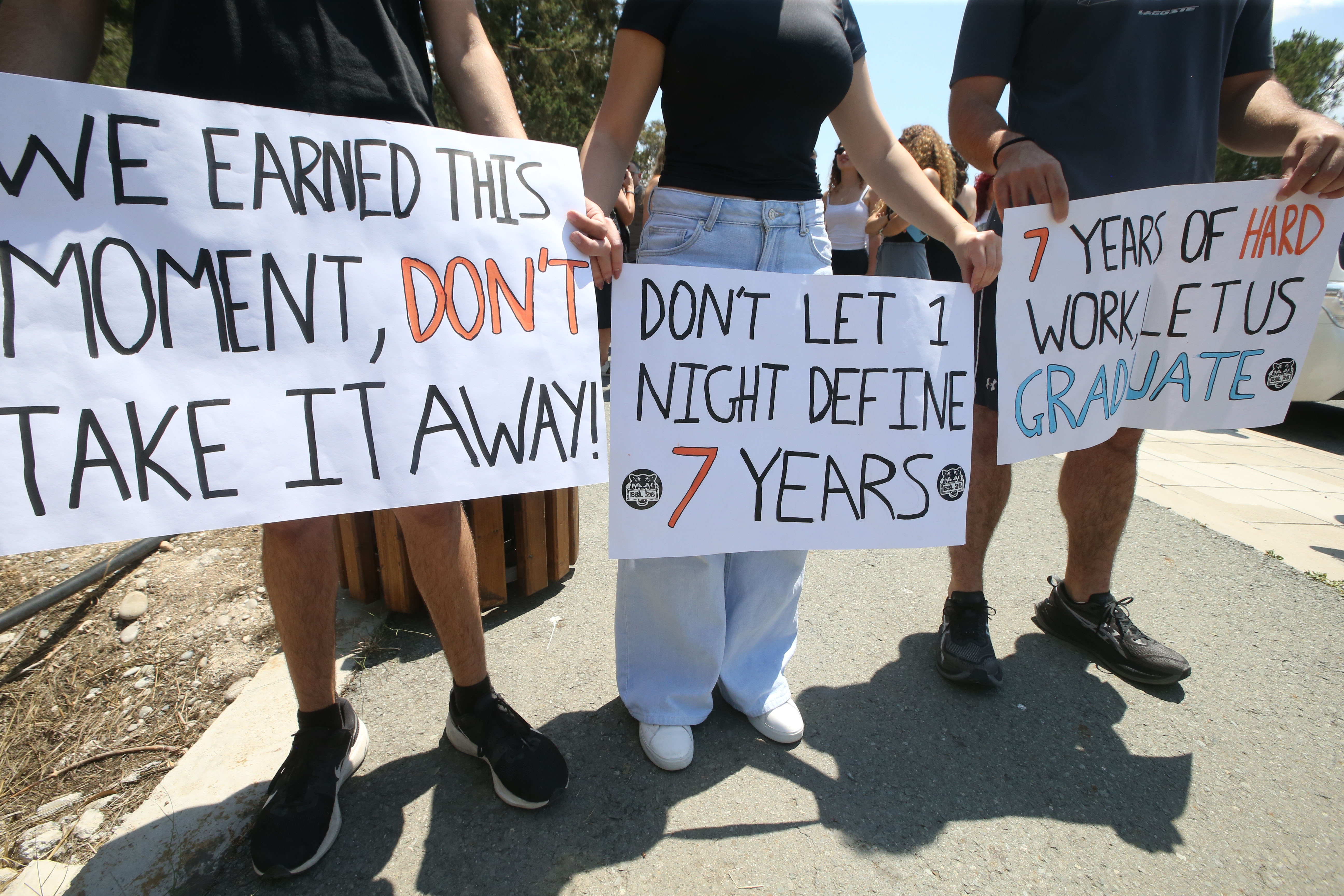 cover Students and parents protest graduation cancellation at English School