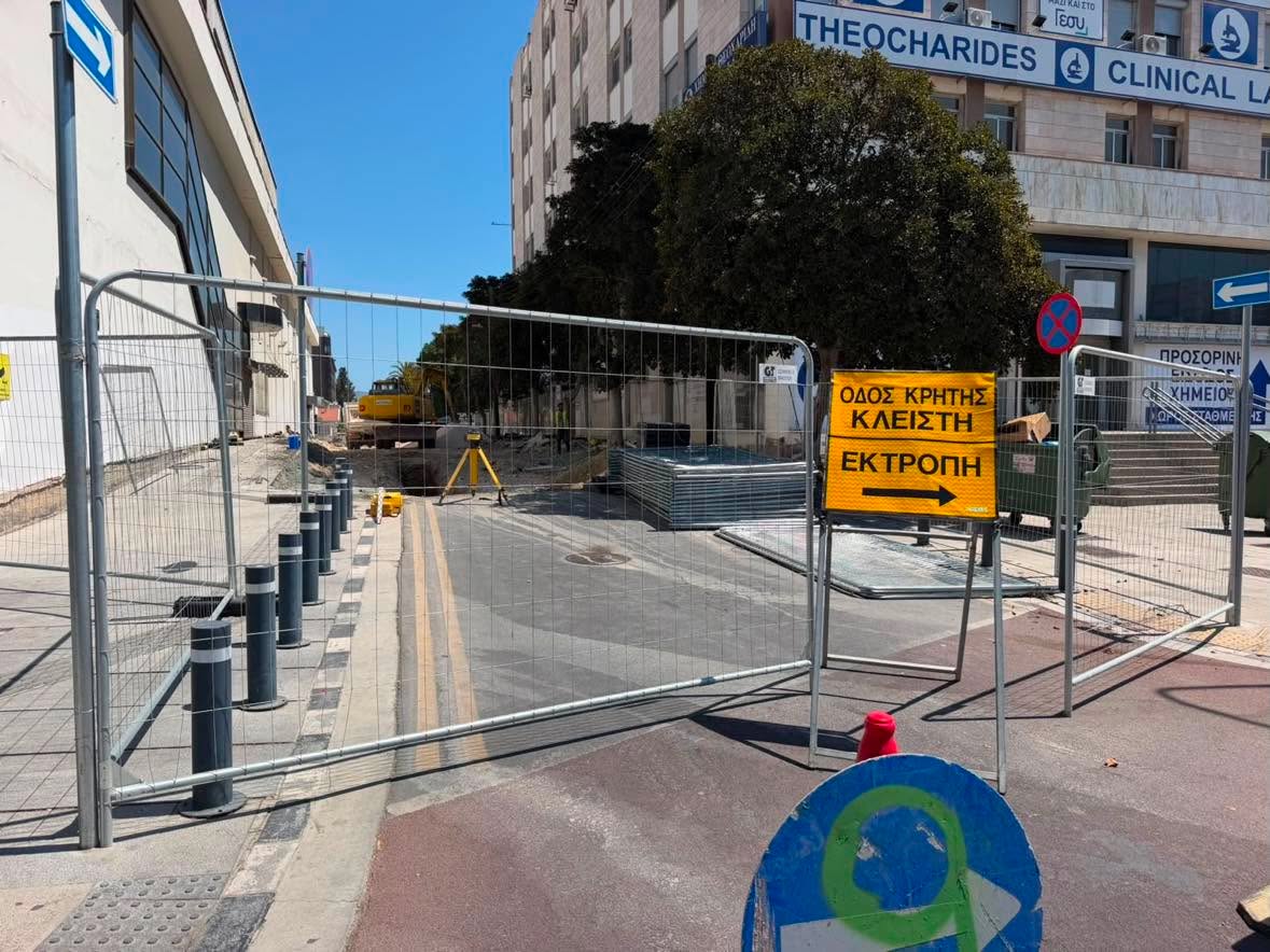 cover Traffic disruption hits central Nicosia as roadworks close key routes