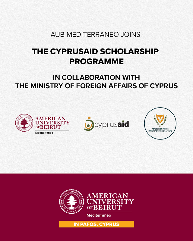 cover AUB Mediterraneo offers CyprusAid scholarships for 2026–27 academic year