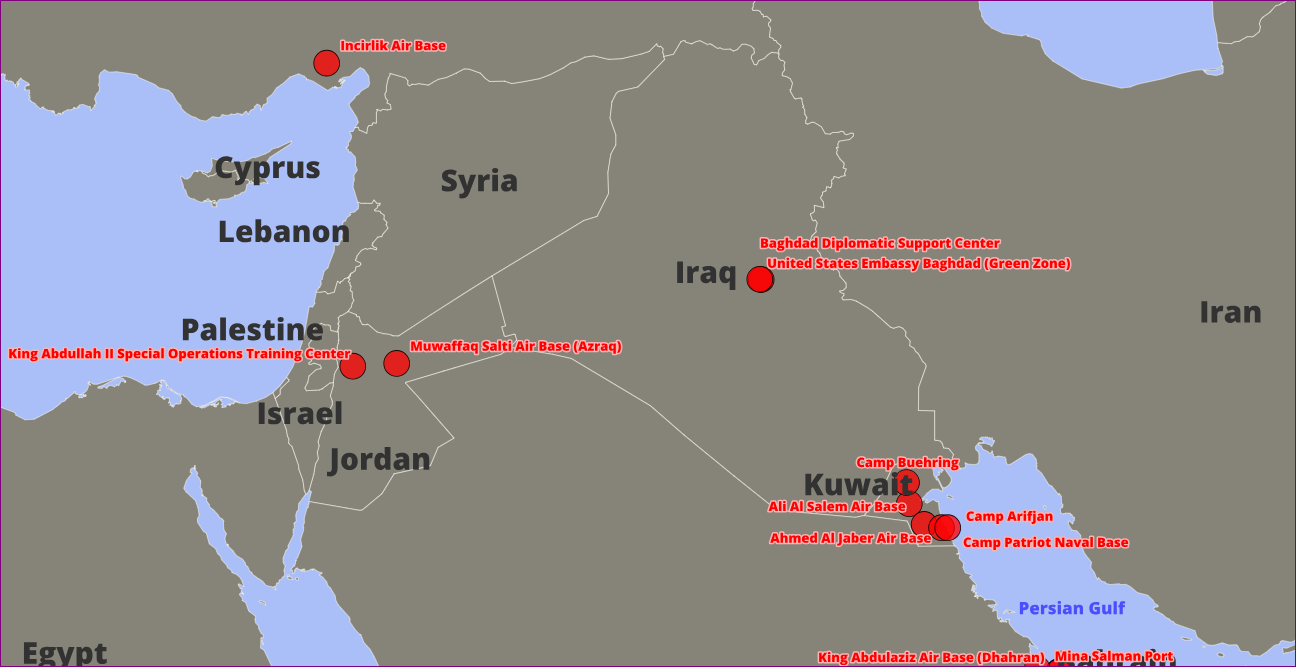 cover Iran targets US base in Jordan with ballistic missiles