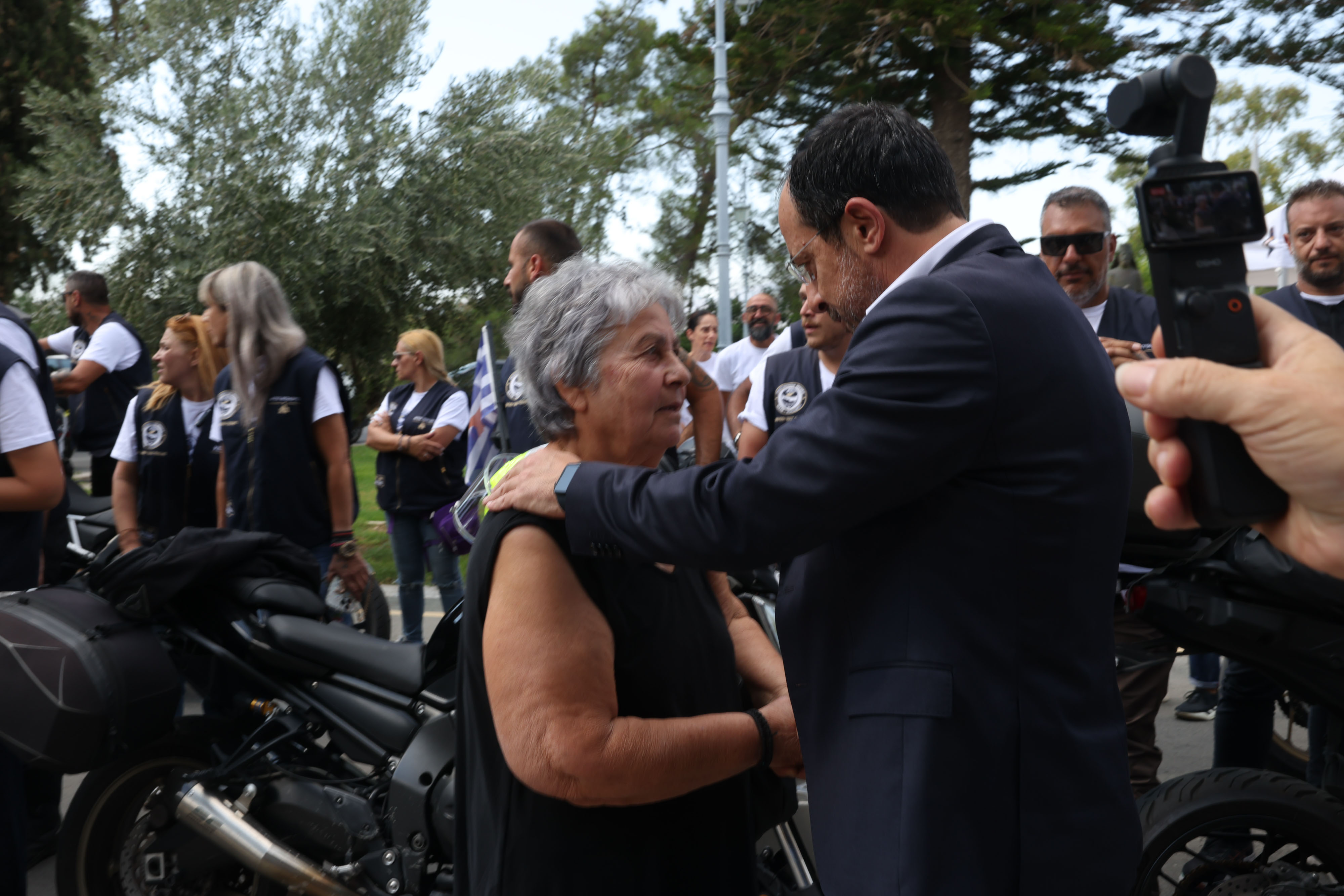 Isaac, Solomou, Cyprus problem, presidential palace, biker, bikers