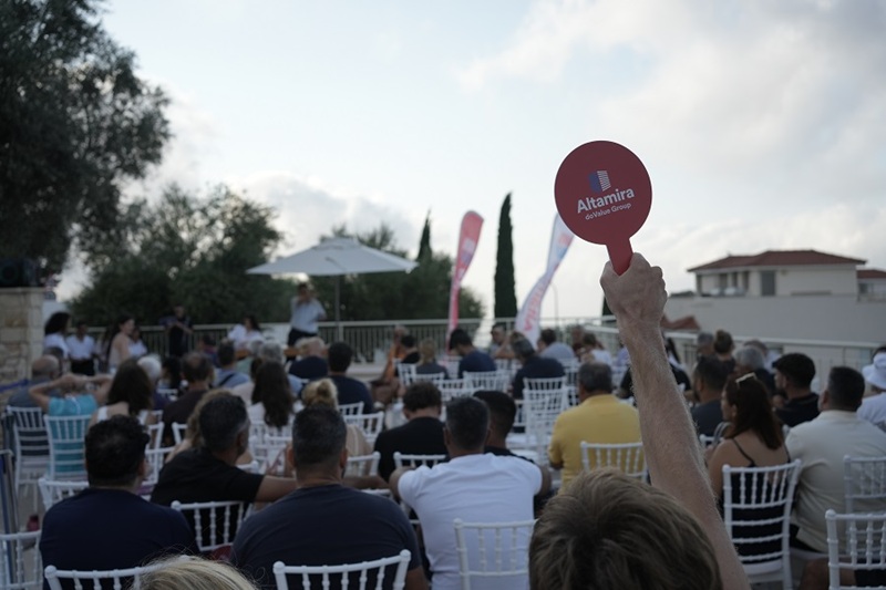 cover Altamira Real Estate&#8217;s live auction at Latchi Panorama its most successful to date