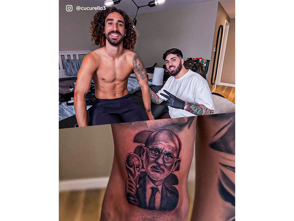 image Cucurella gets tattoo of Spain coach to honour World Cup promise