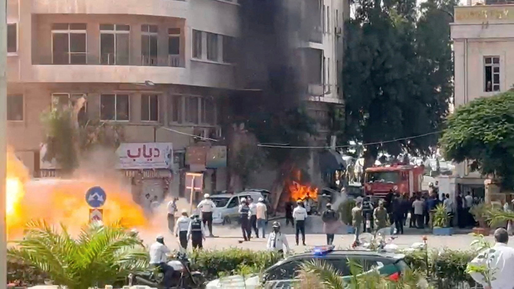 cover Bomb attack rocks Damascus during Macron visit