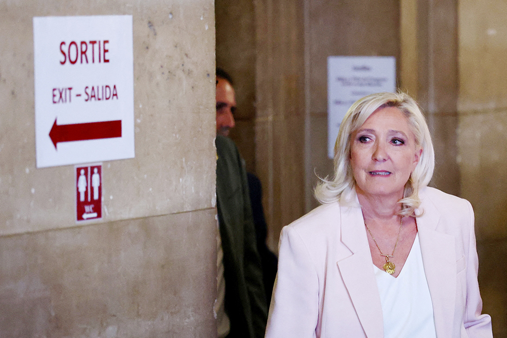 image French court opens door for Marine Le Pen to run for president, with ankle tag