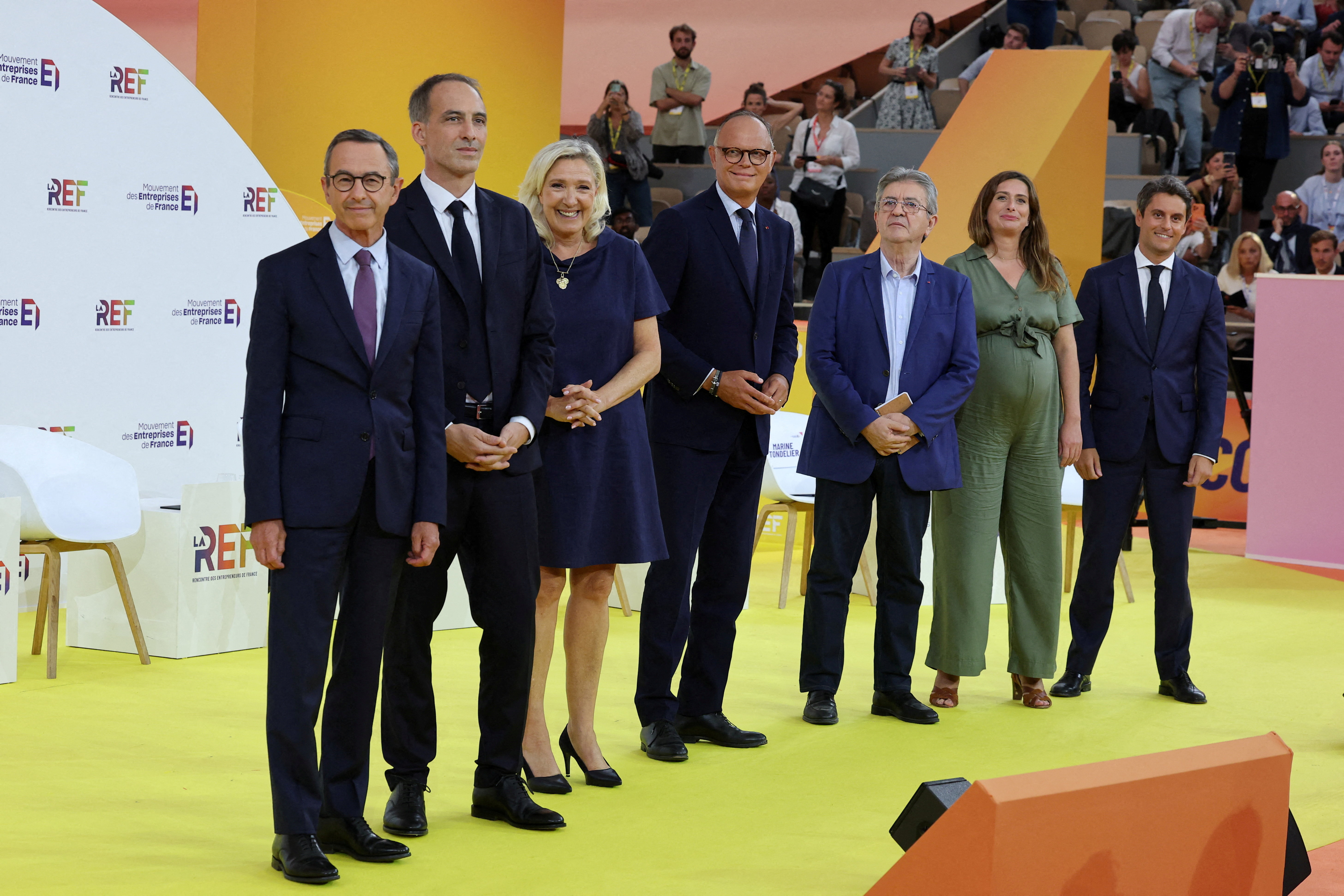 image Le Pen seeks to woo French business leaders at first presidential debate