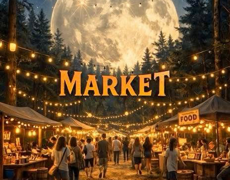cover Artisan summer market held under the full moon