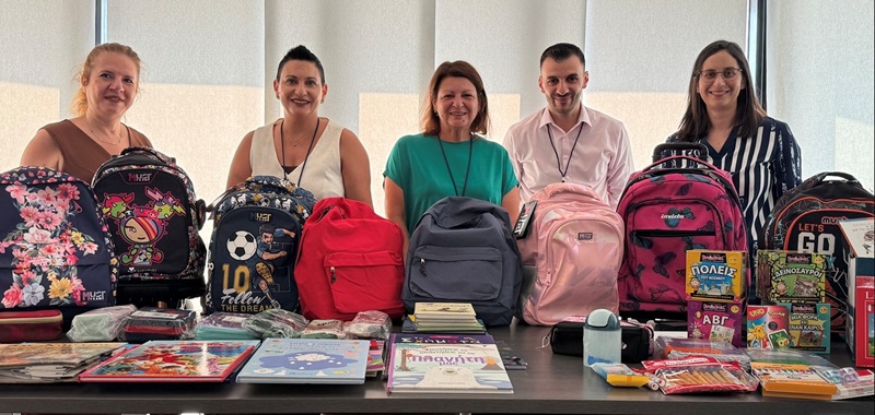 Eurobank staff participate in drive to get school supplies to needy children