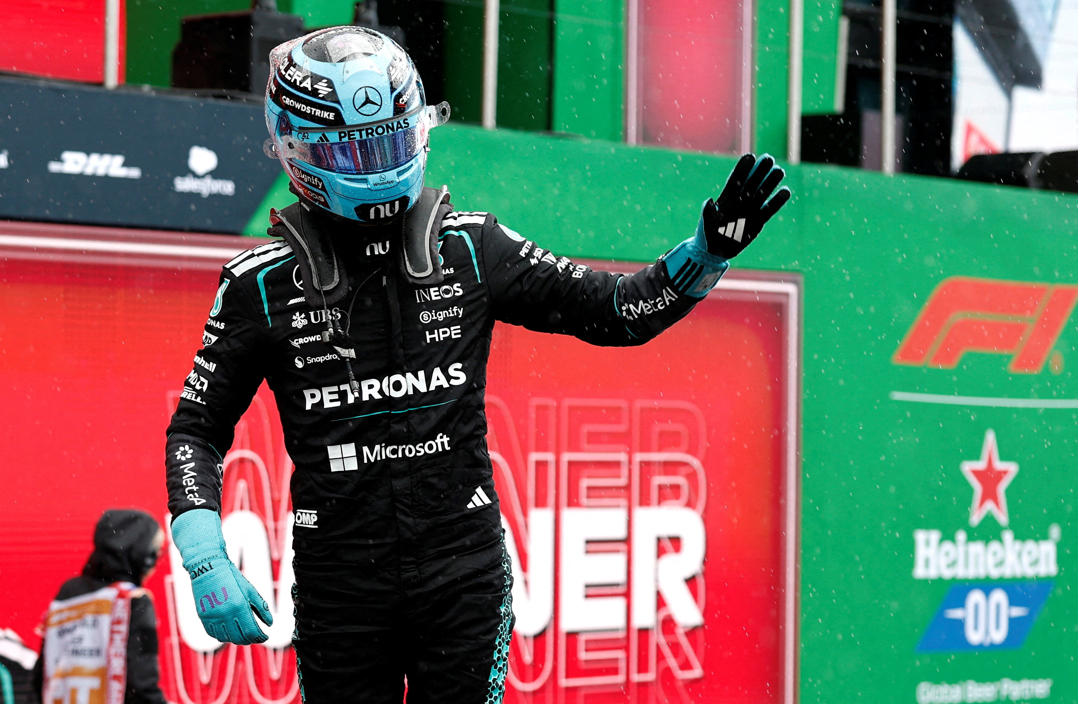 cover Russell celebrates morale-boosting Dutch GP sprint win 