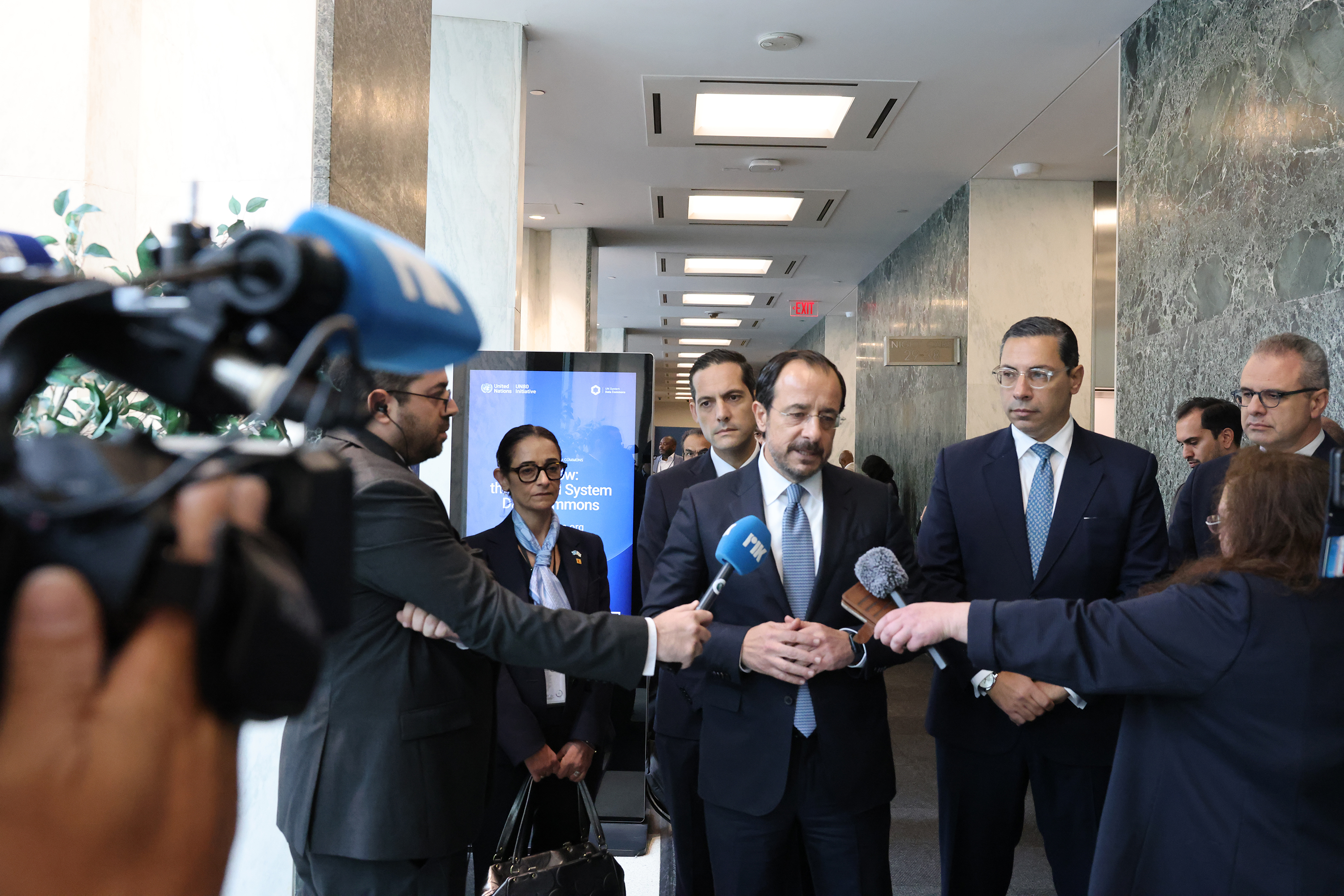 Christodoulides, Guterres, United Nations, Cyprus problem, Cyprob, Erhurman, New York, media, journalists
