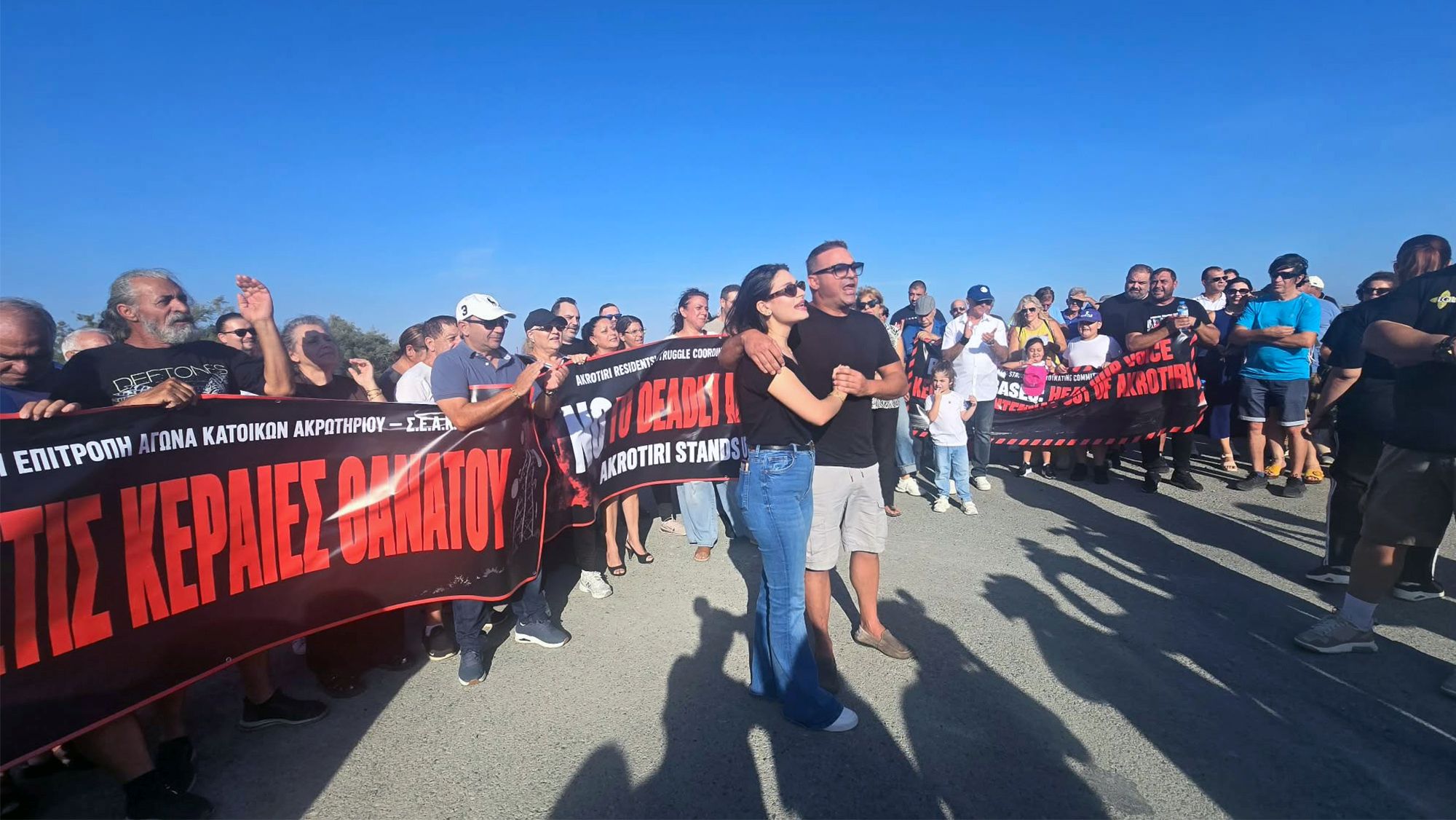 image Akrotiri villagers protest planned new British listening antennae