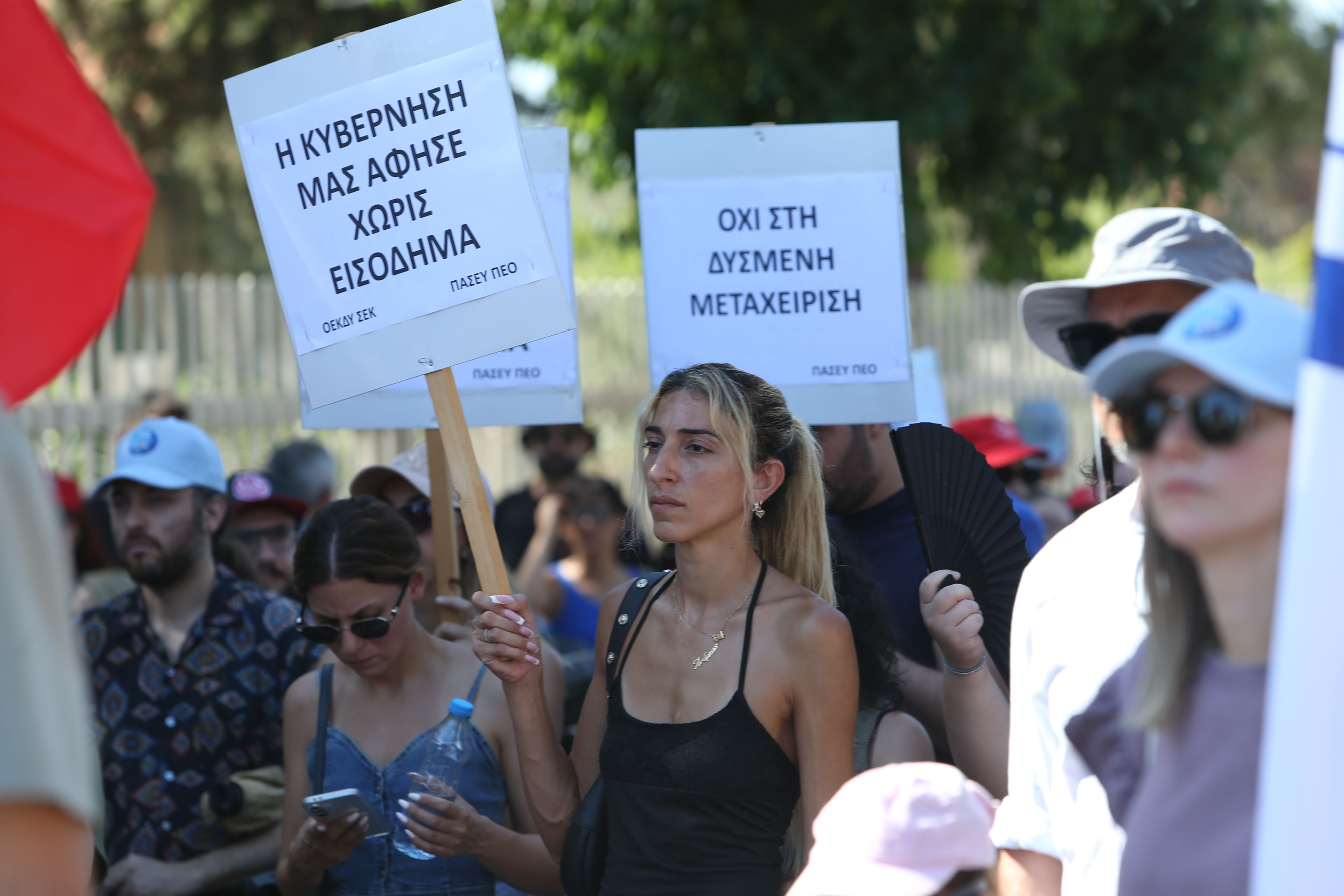 Demonstration, Nicosia, teachers, protest, union, unions, Oekydy-Sek and Pasey-Peo