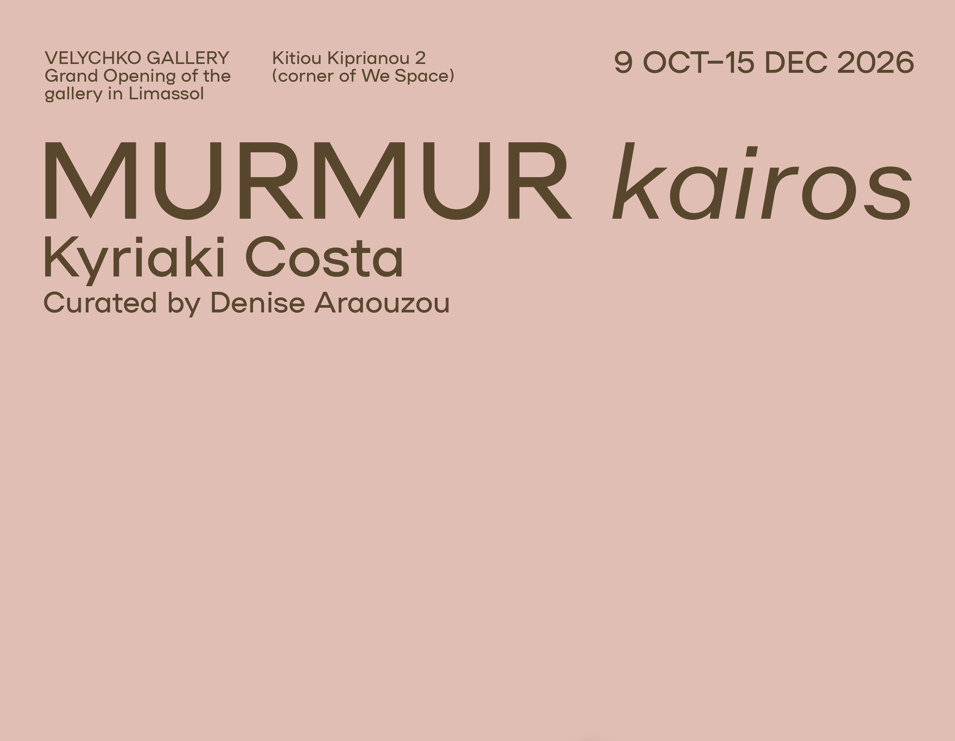 cover Velychko Gallery presents new Kyriaki Costa exhibition