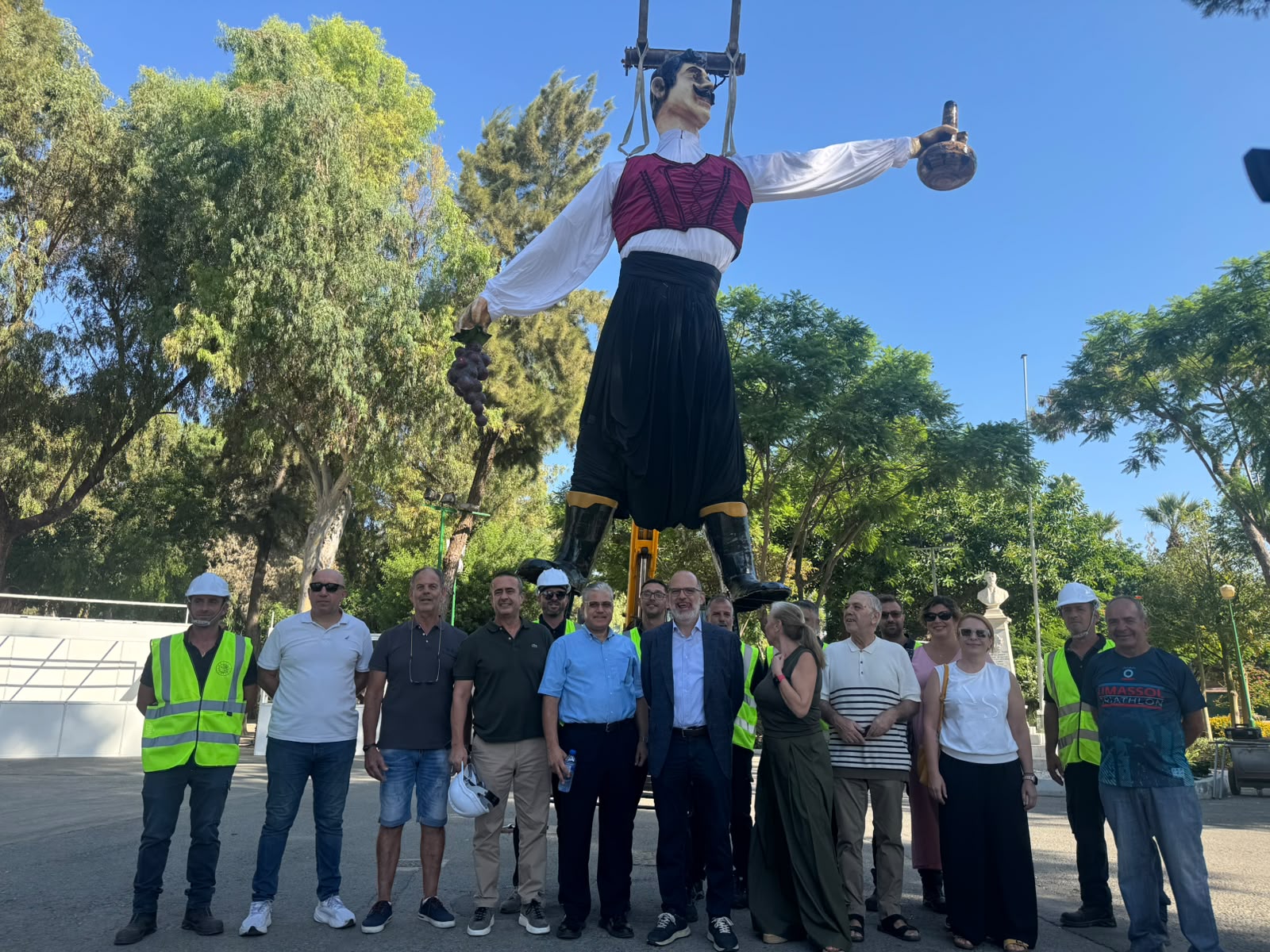 cover Traditional statue in place ahead of Limassol wine festival