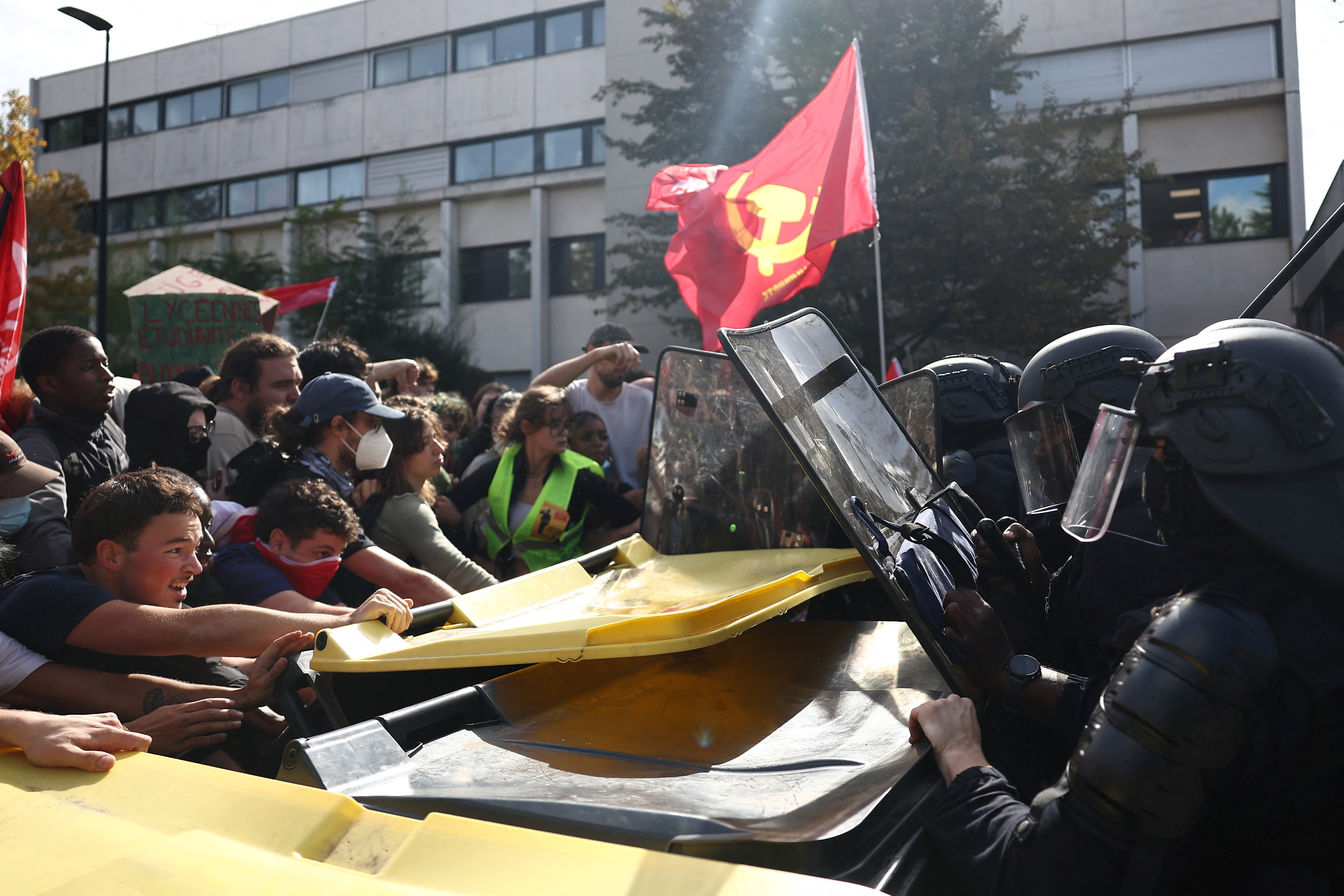 cover Attackers douse teacher in petrol as student protests rage across France