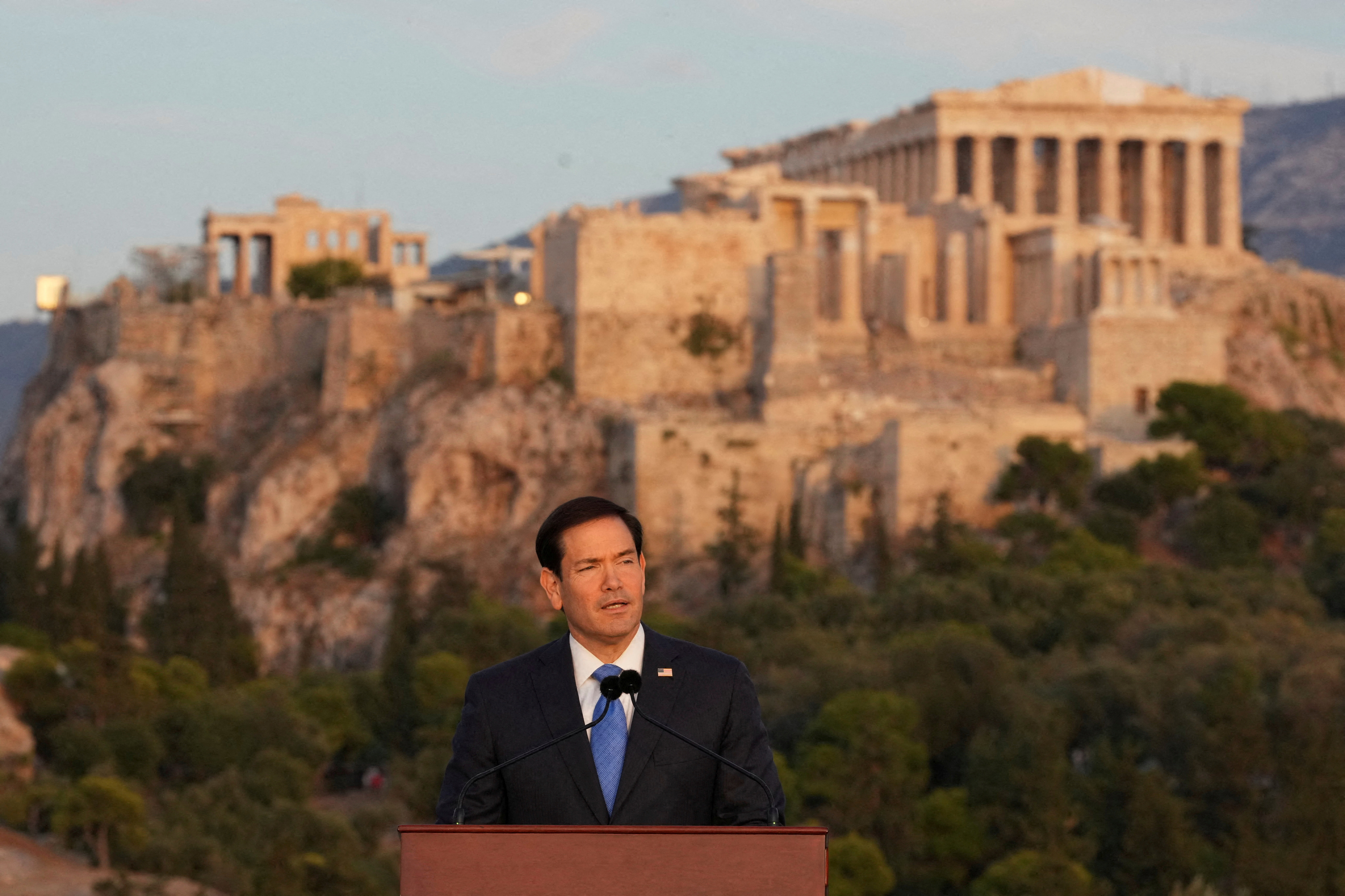 cover Rubio to link ancient Greek values to &#8216;America First&#8217; speech in Athens