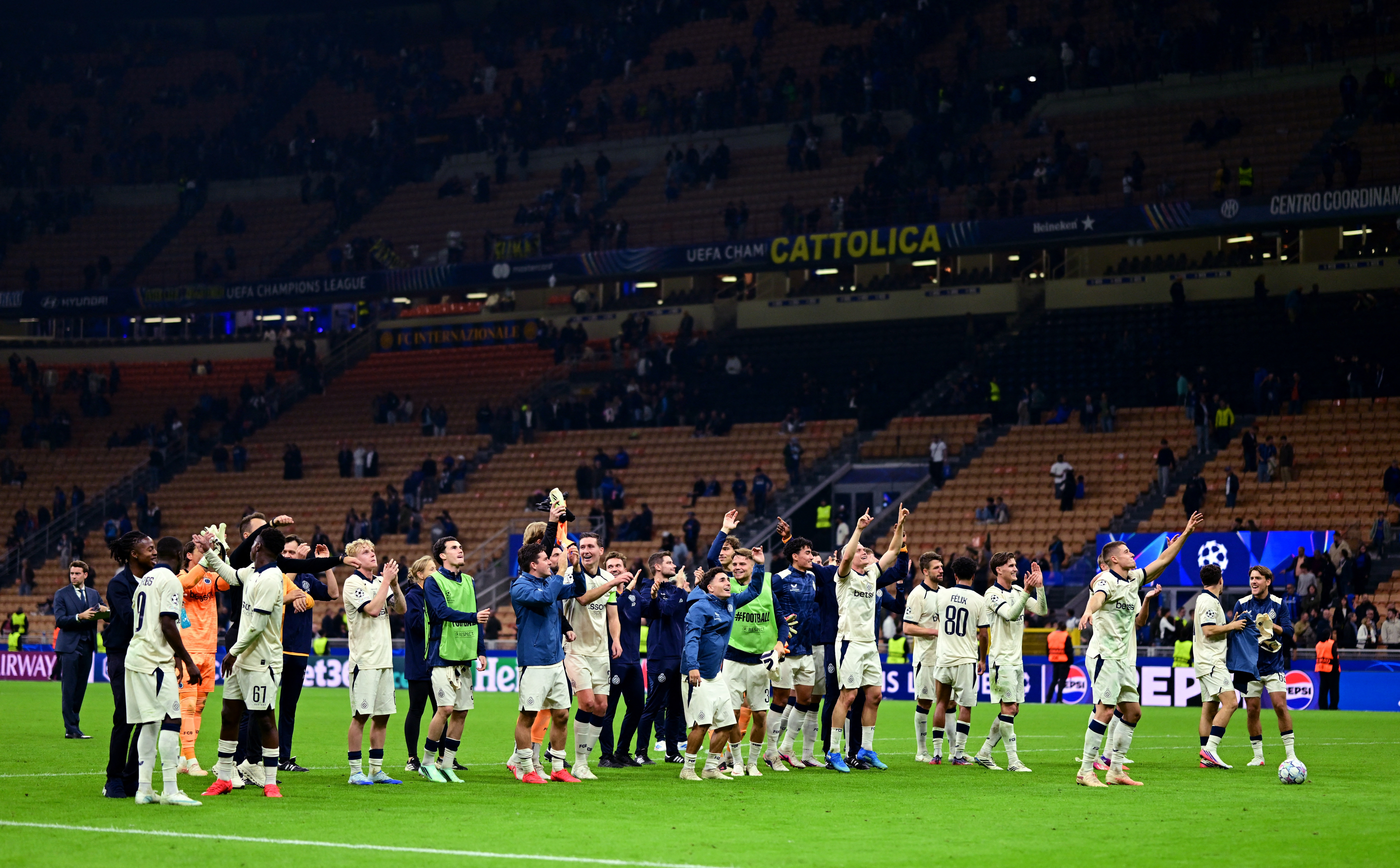cover Tresoldi treble stuns Inter, Bayern held as Barcelona rally