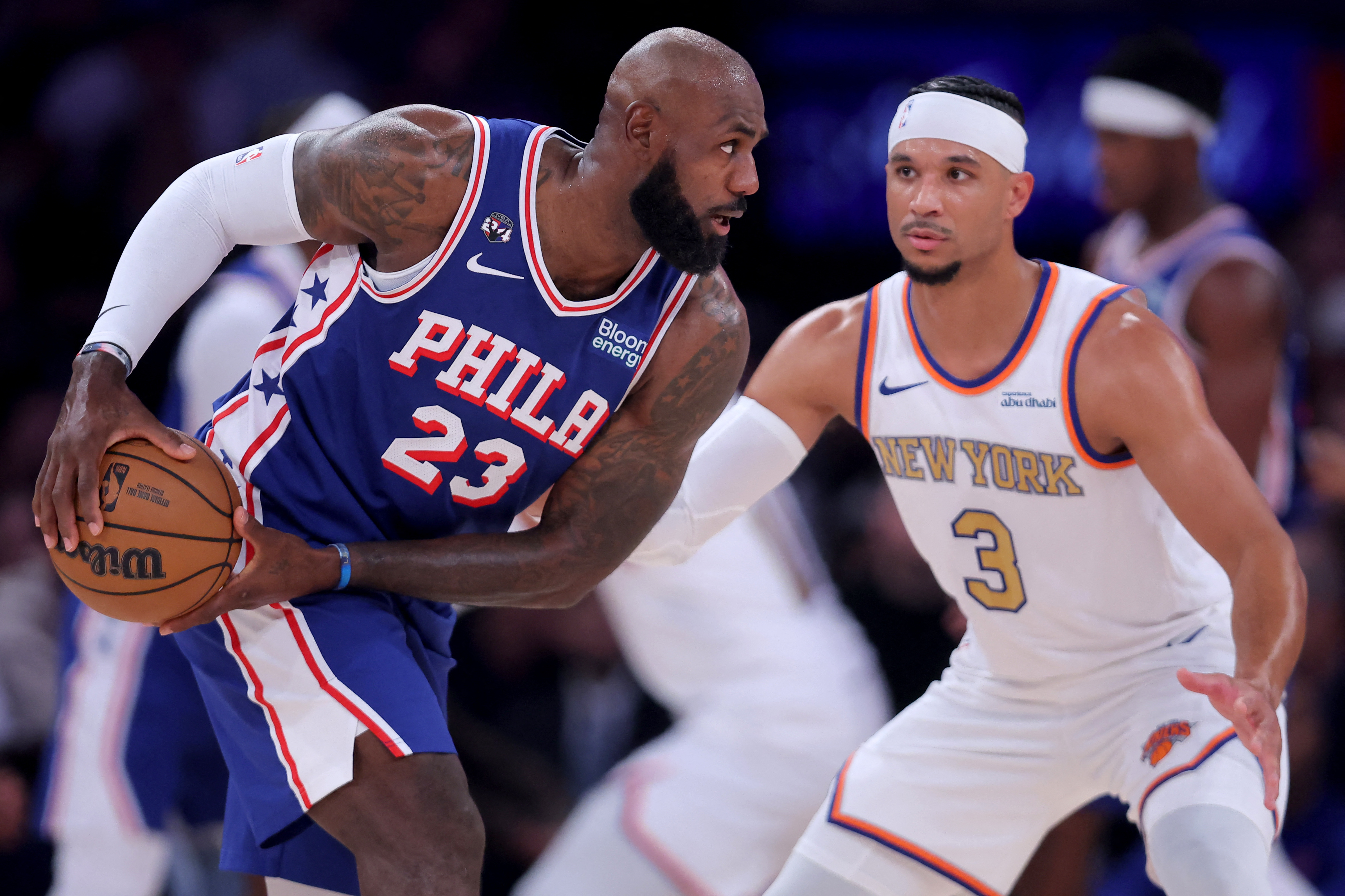 cover LeBron spoils Knicks party in winning start to Sixers era