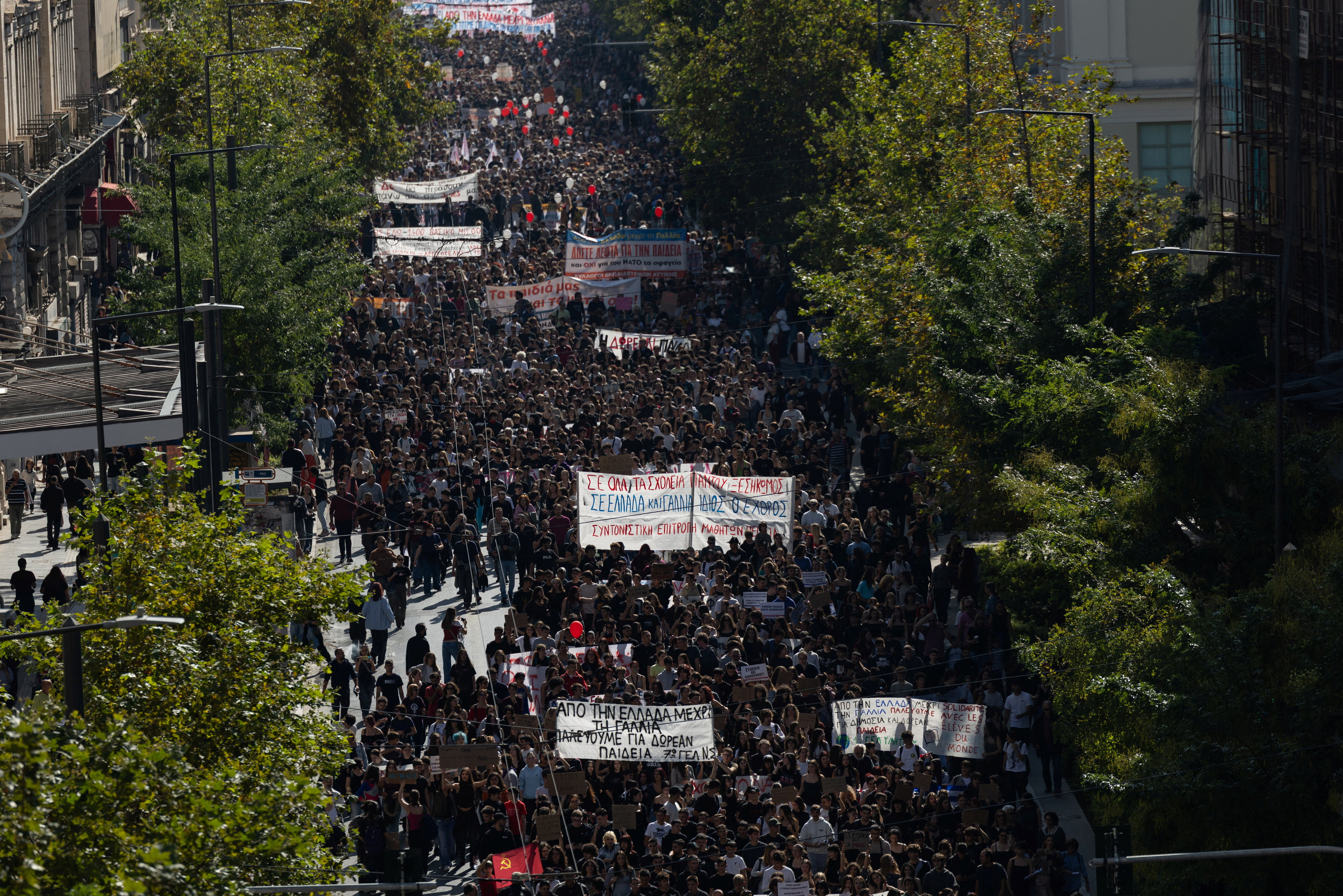 cover Thousands of Greek students, teachers protest over education, pay
